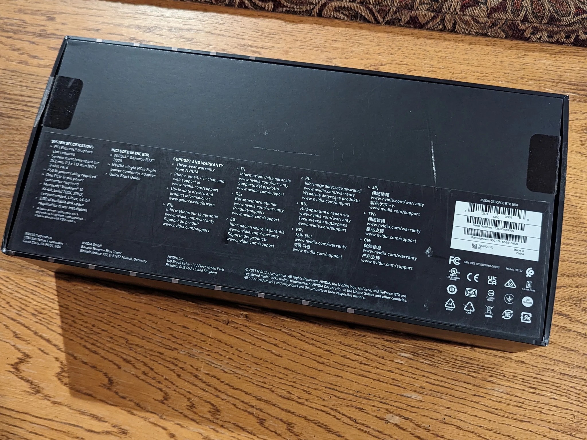 NVIDIA GeForce RTX 3070 Founders Edition Graphics Card/GPU