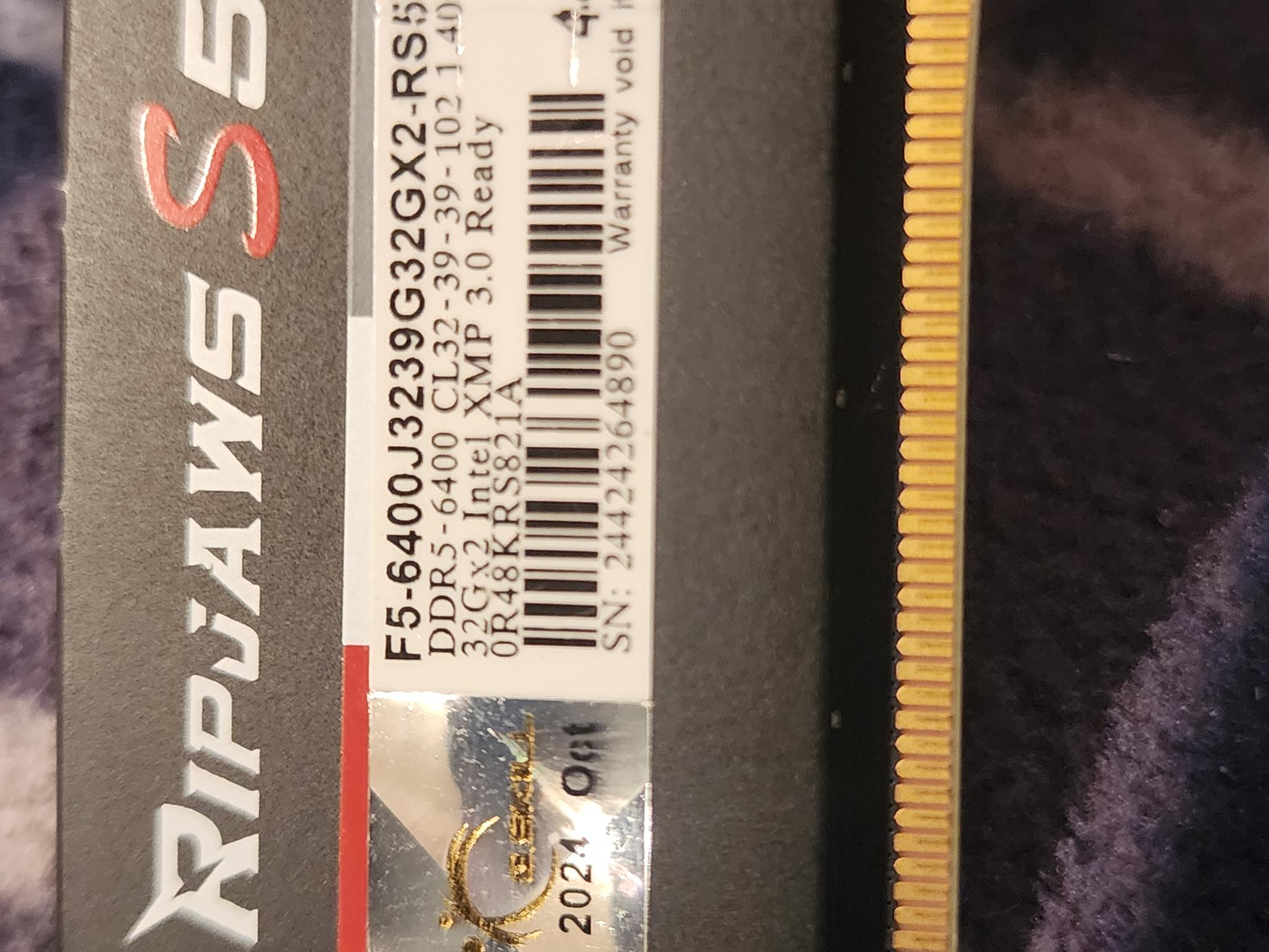 G.skill RipJaws S5 64GB (2x32GB) DDR5-6400 MT/s