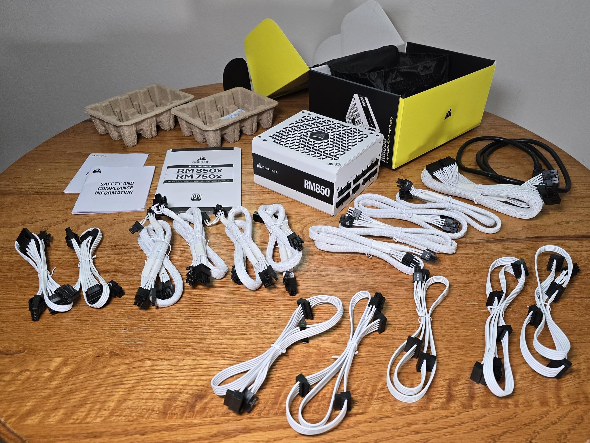 Corsair RM850 80 Plus Gold 850W Fully Modular Power Supply w/ Extra Cables !!