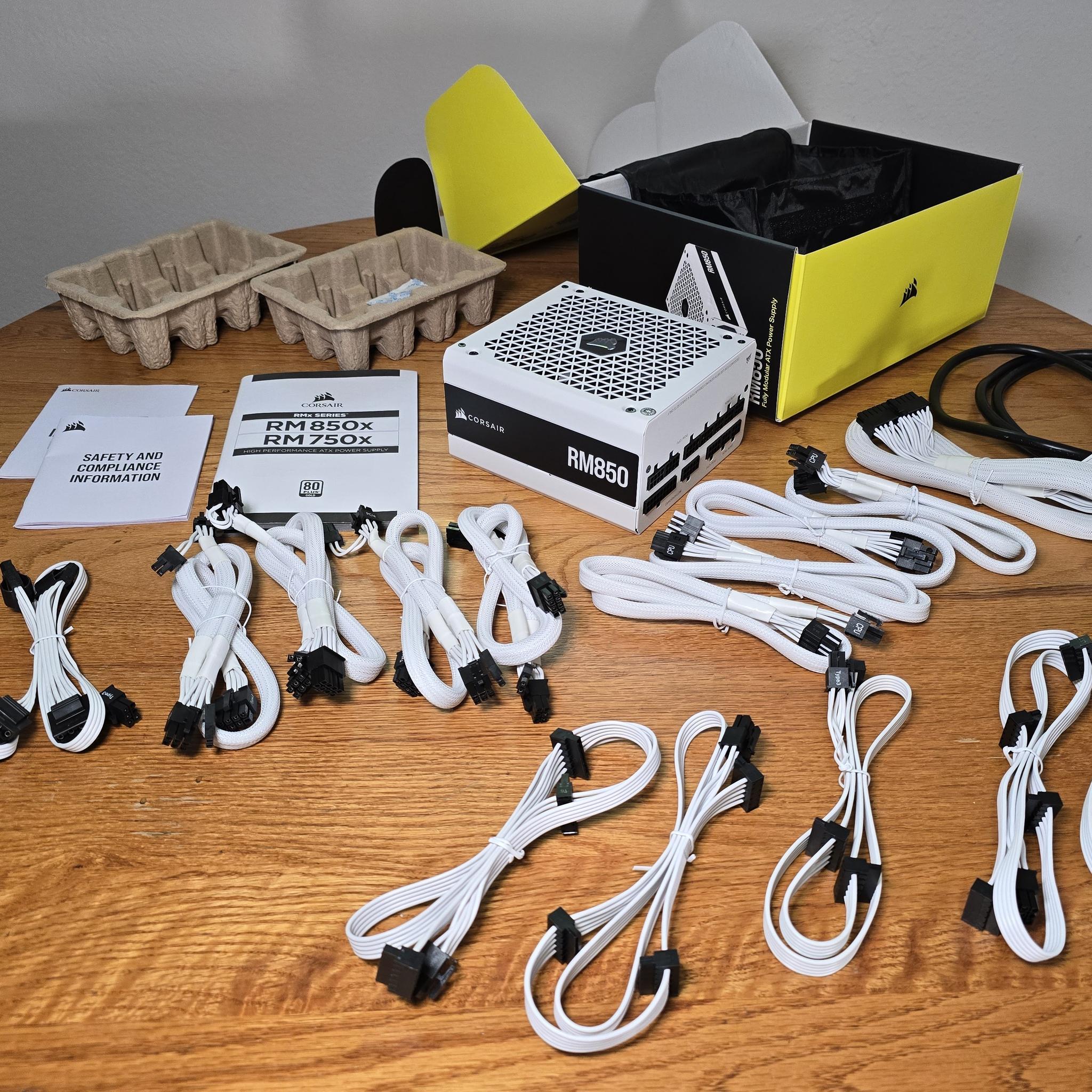 Corsair RM850 80 Plus Gold 850W Fully Modular Power Supply w/ Extra Cables !!