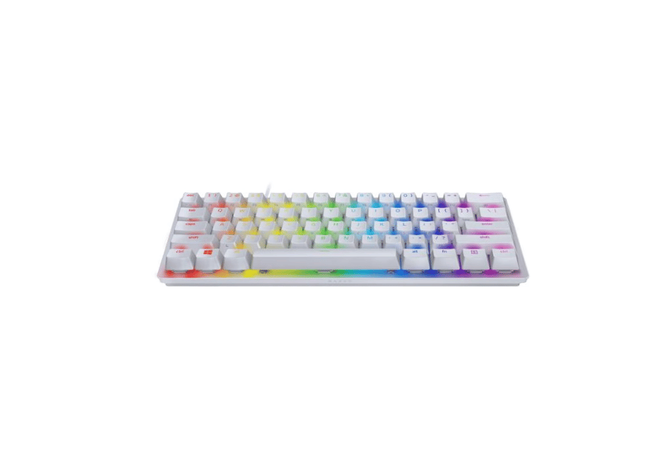 White Razer Huntsman Mini 60% Mechanical Keyboard 
