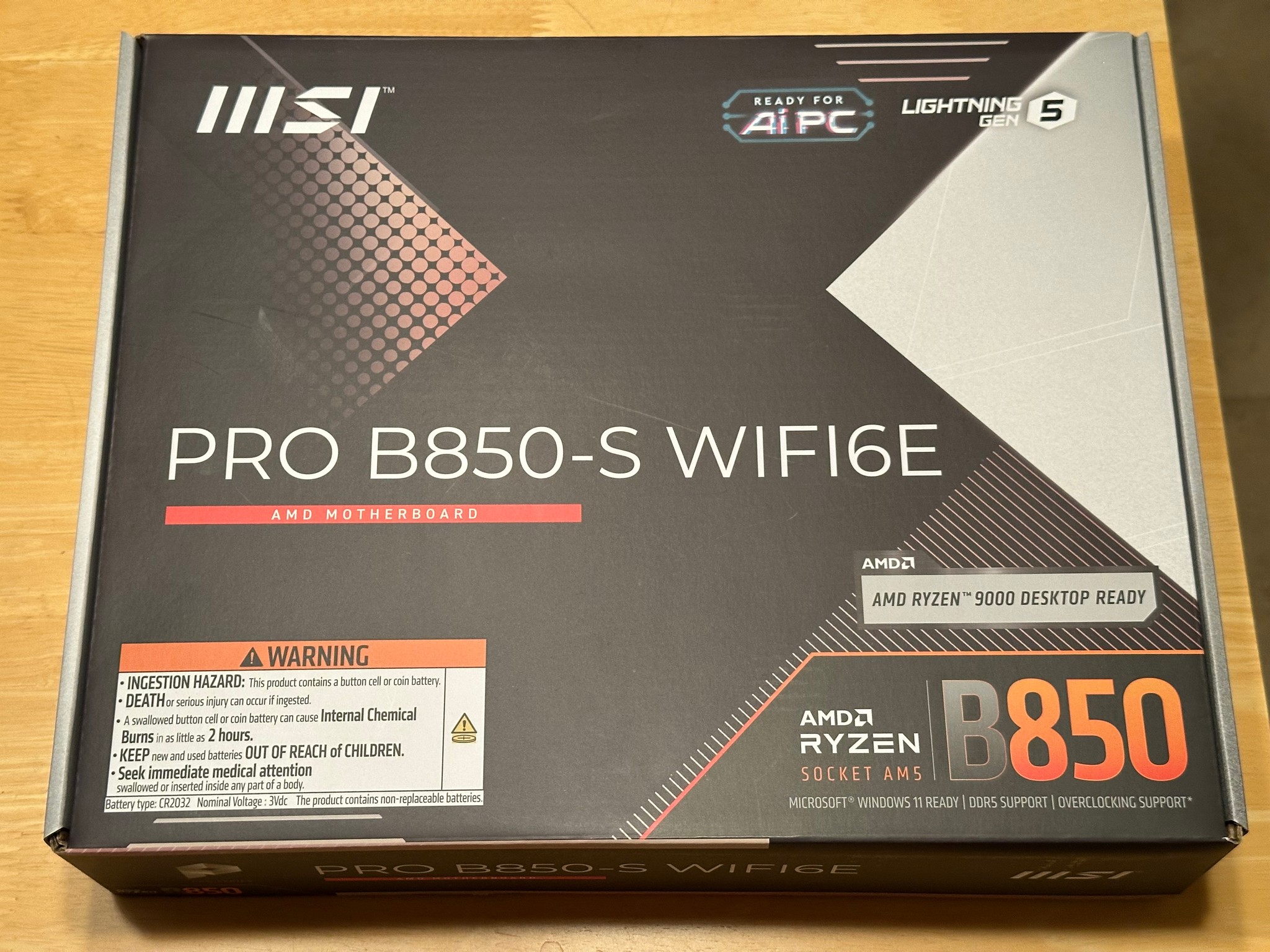 Brand new MSI - PRO B850-S WIFI6E AM5 ATX DDR5