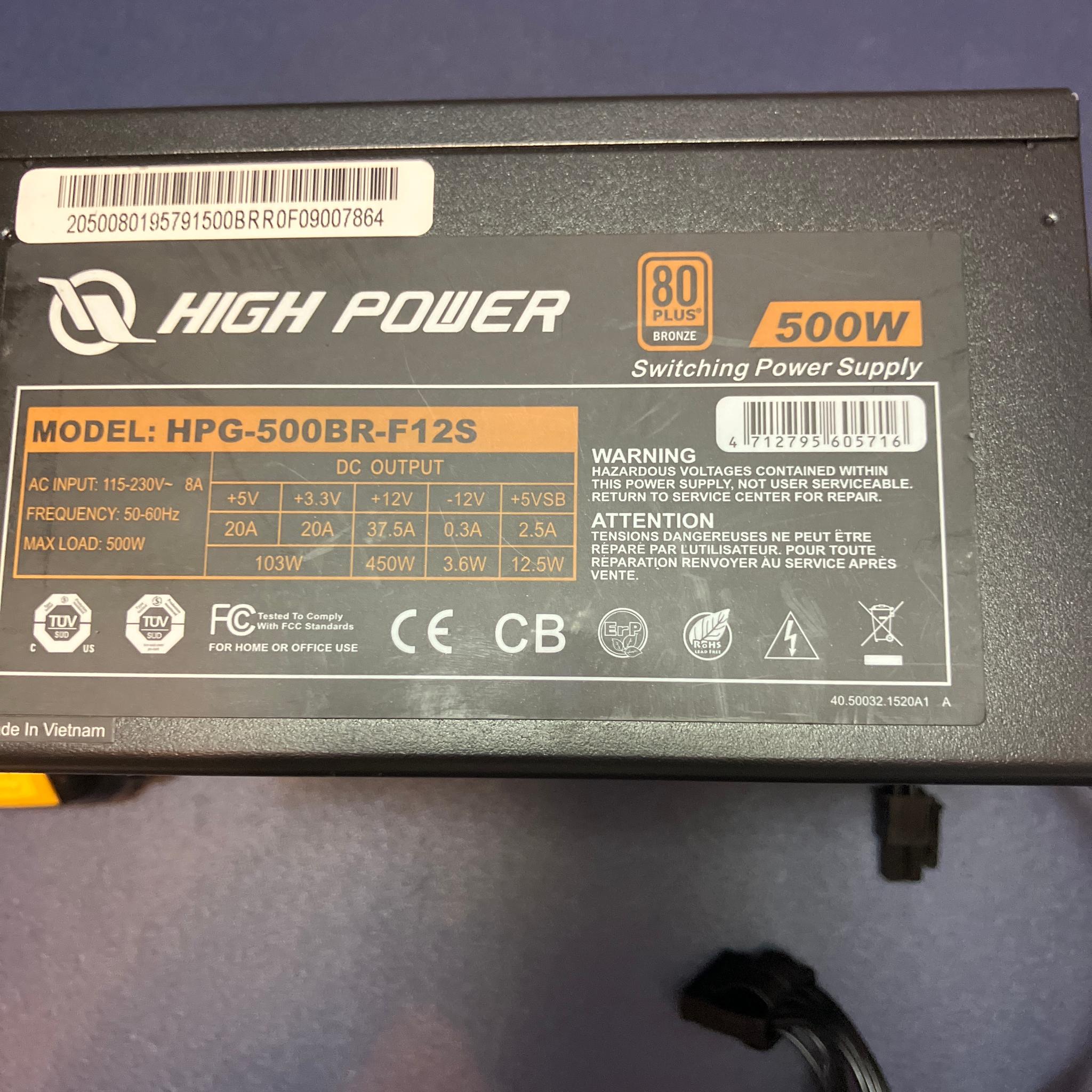 500 Watt HighPower Power Supply