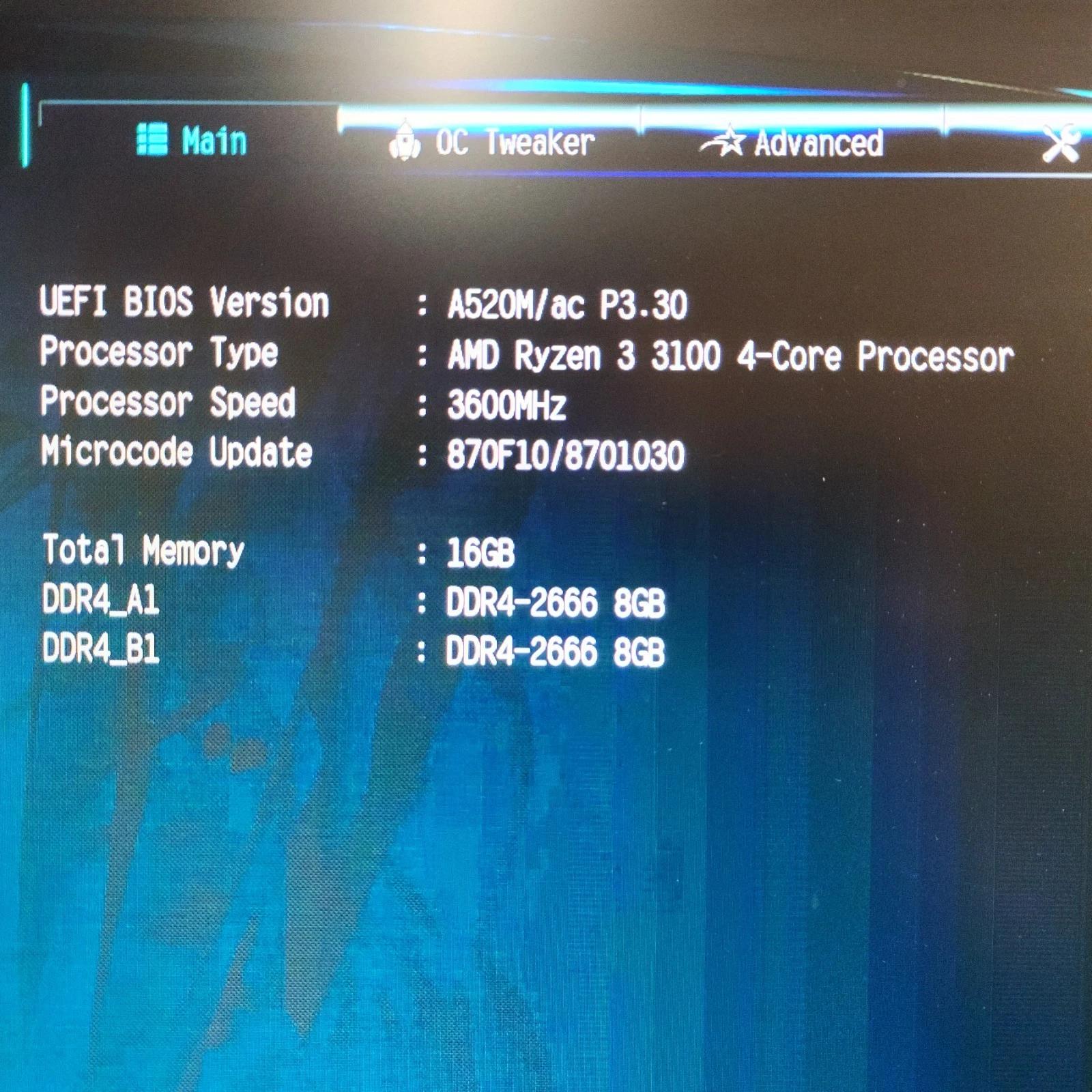ASROCK A520M/AC WIFI DDR4 AM4 MATX MOTHERBOARD