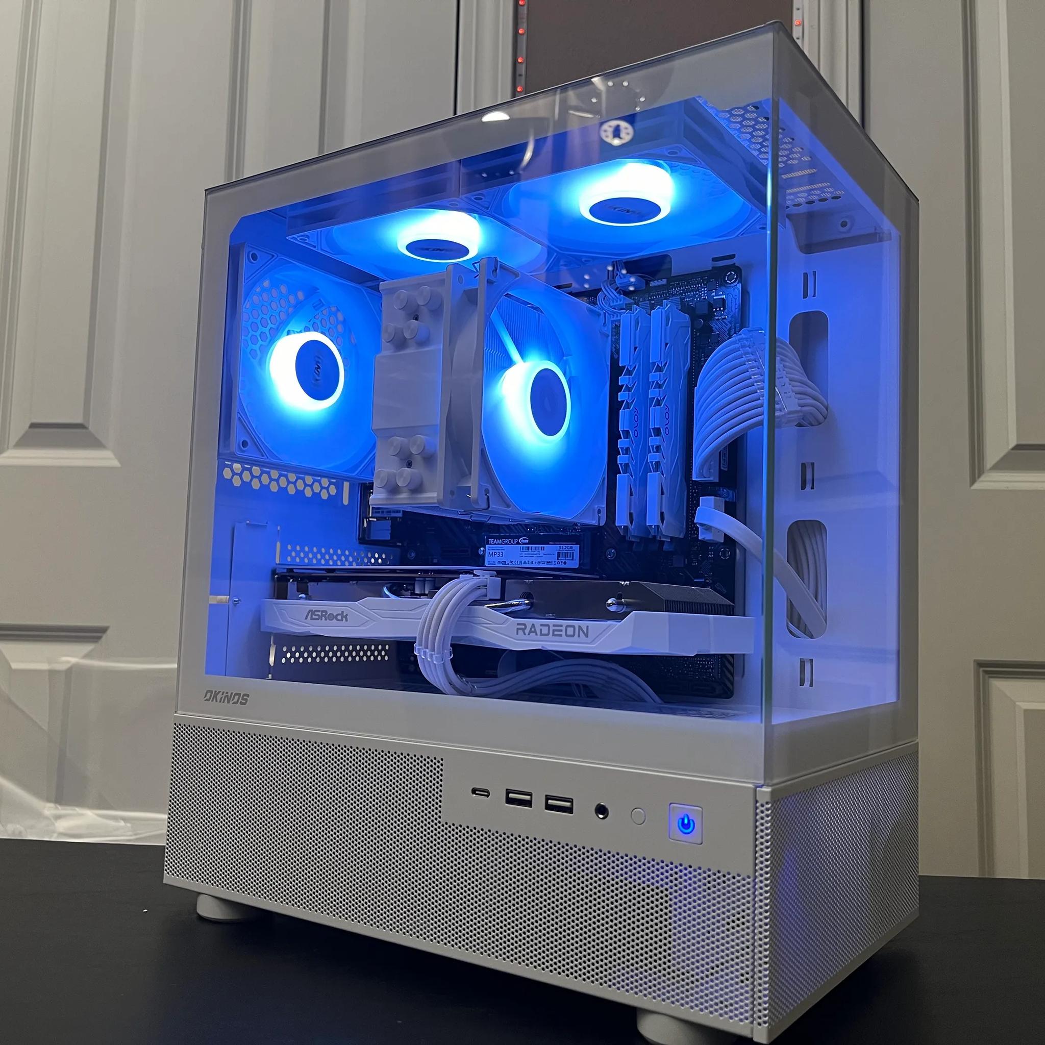 WHITE ARGB PC|RX 6600|RYZEN 5 5500|16GB RAM|500GB NVME