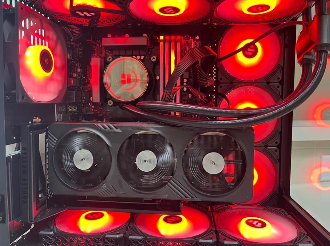 🤑 ON SALE!💰🔥Red Aura🔥 Black Fishtank PC Build 🐟 - 4060 - i9 Intel 🚀 1080p/1440p