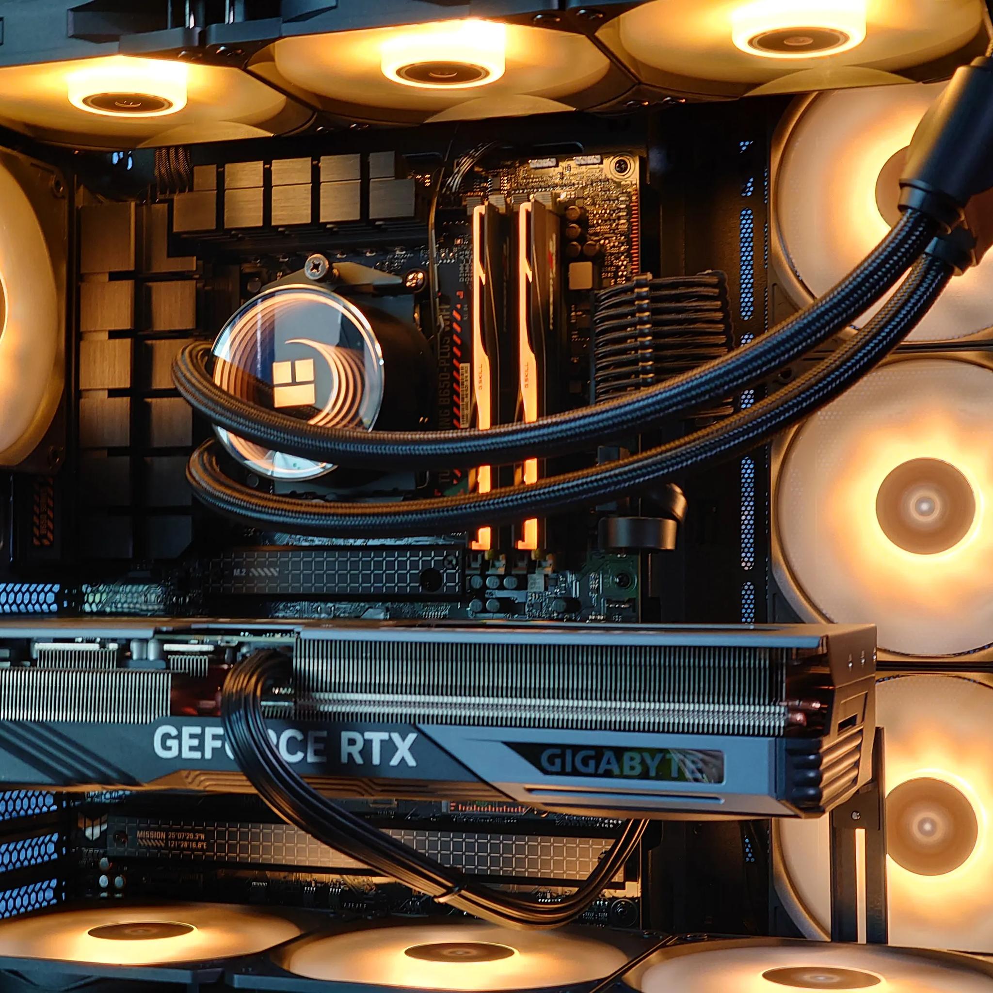 🌃🦇The Dark Knight 🦇Liquid Cooled Gaming PC🦇Nvidia RTX 4070 Ti 12GB🦇AMD Ryzen 7 7700🦇32GB DDR5