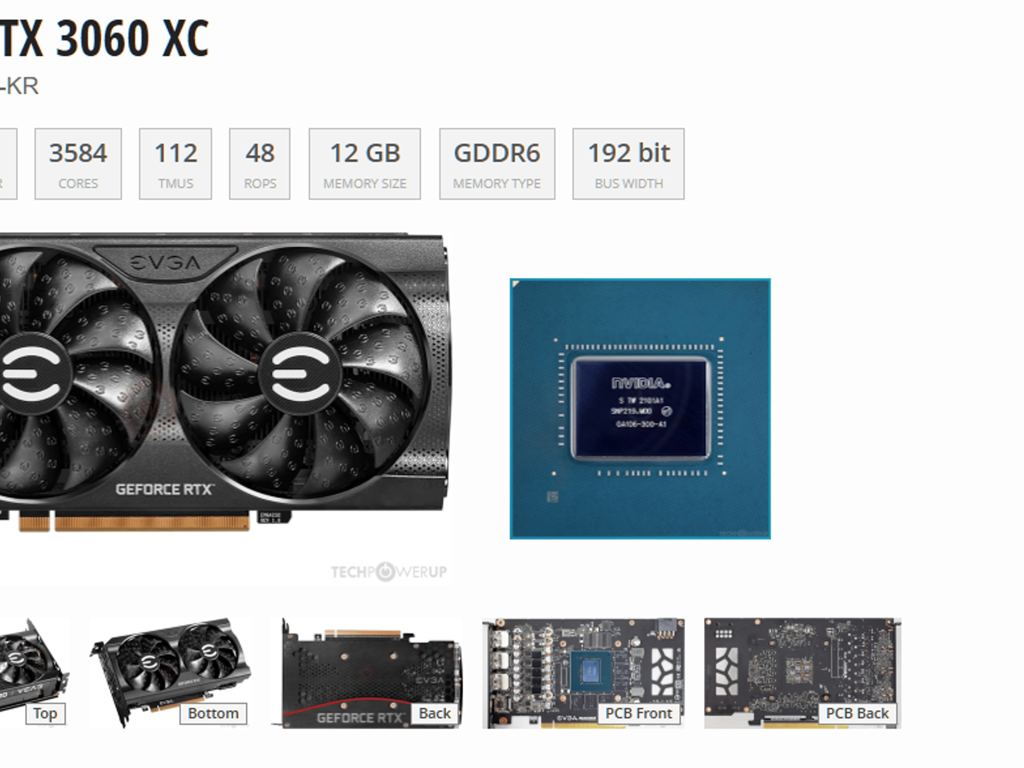 EVGA XC GAMING GeForce RTX 3060 12GB