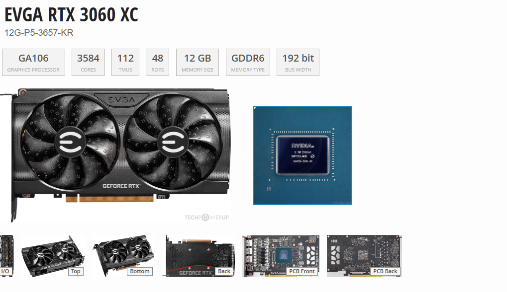 EVGA XC GAMING GeForce RTX 3060 12GB
