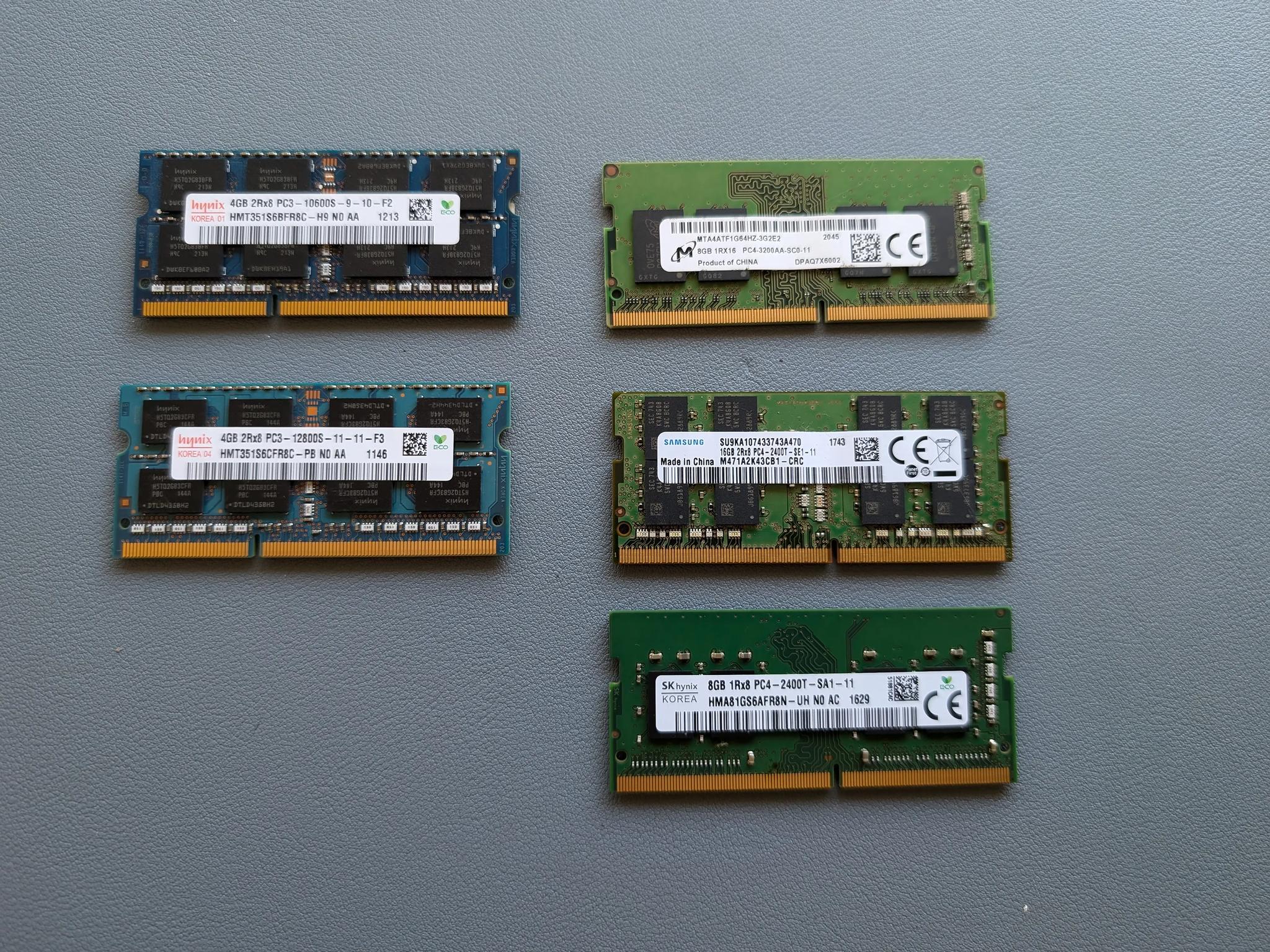 Laptop RAM Sticks x5