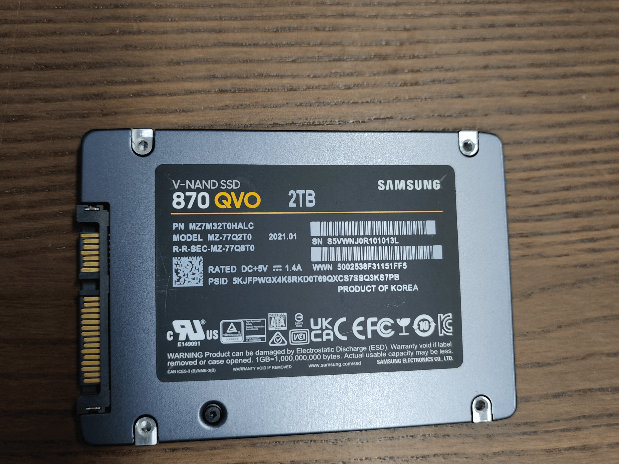 Samsung 870 QVO 2 TB 2.5" SATA SSD