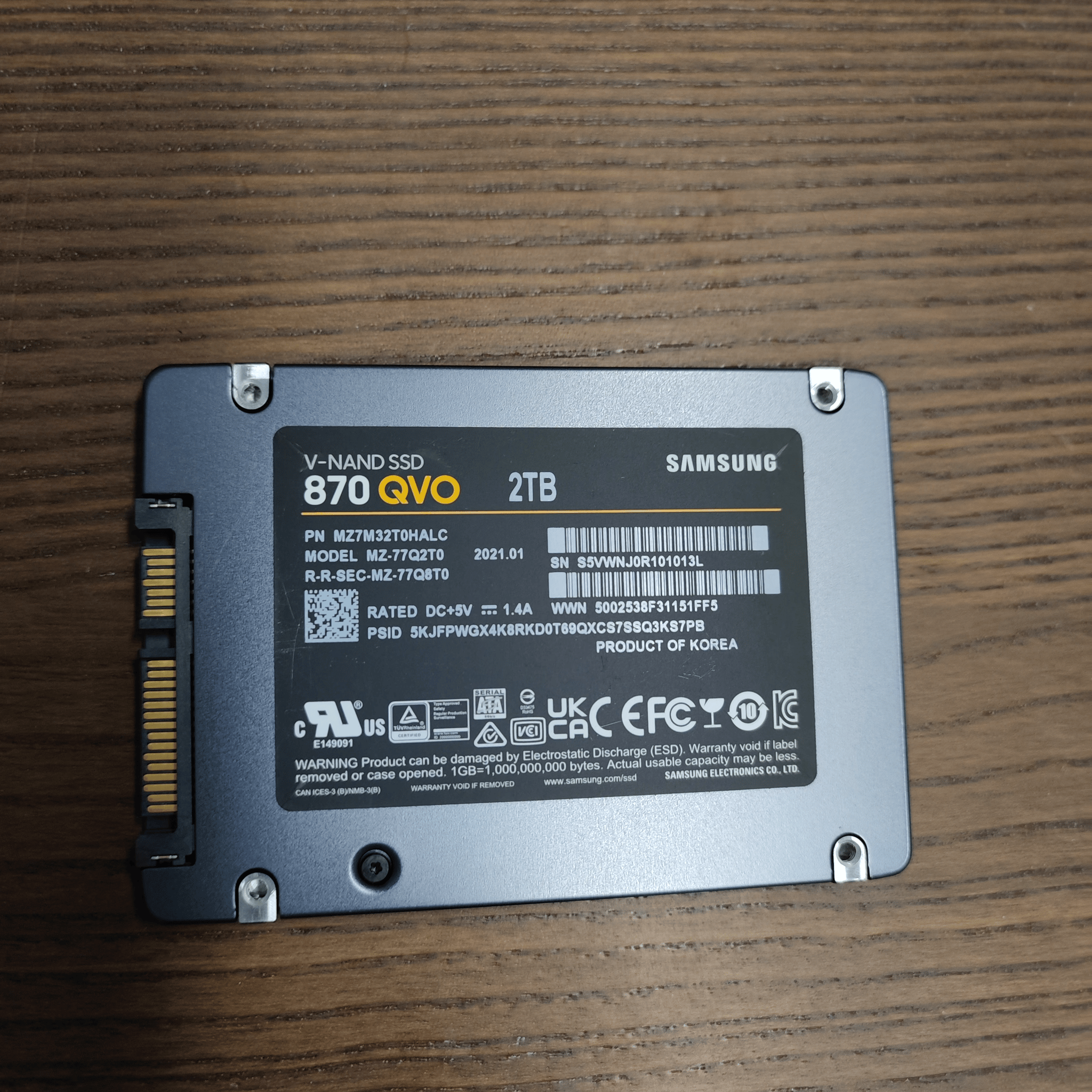 Samsung 870 QVO 2 TB 2.5" SATA SSD