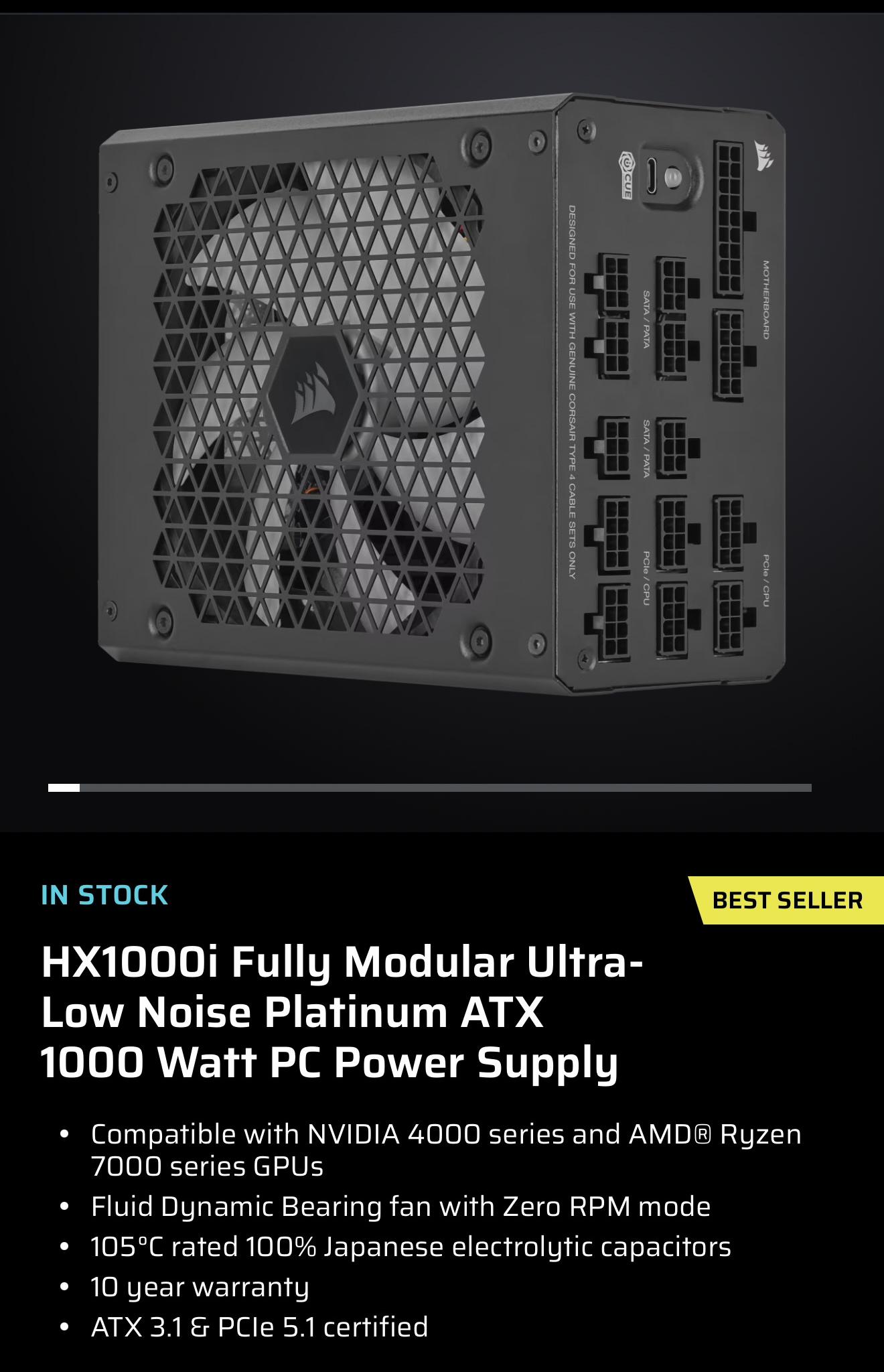 Corsair HX1000i 3.1 atx platinum