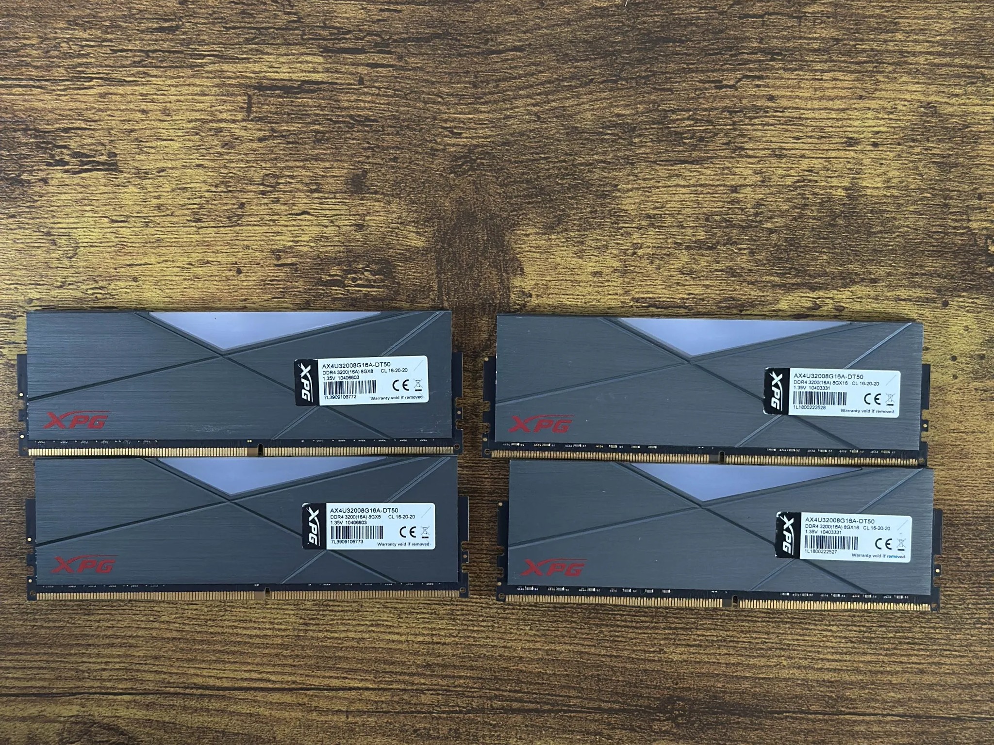 XPG D50 RGB 32GB (4X8GB) DDR4 3200MHz Desktop Memory