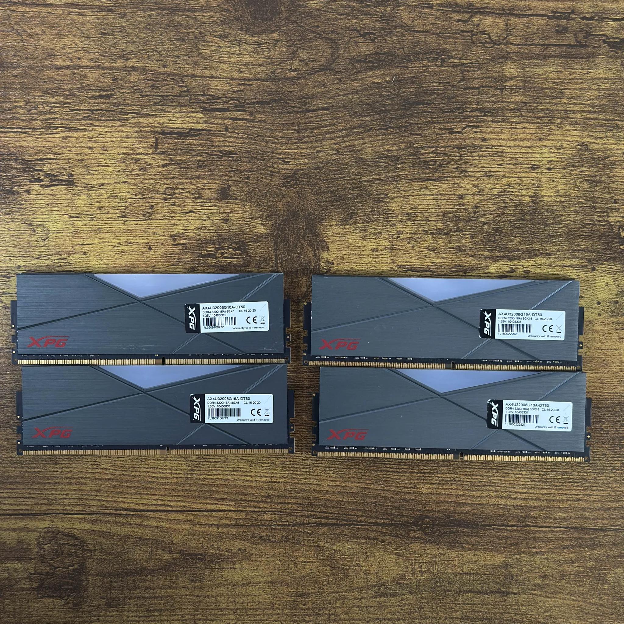 XPG D50 RGB 32GB (4X8GB) DDR4 3200MHz Desktop Memory