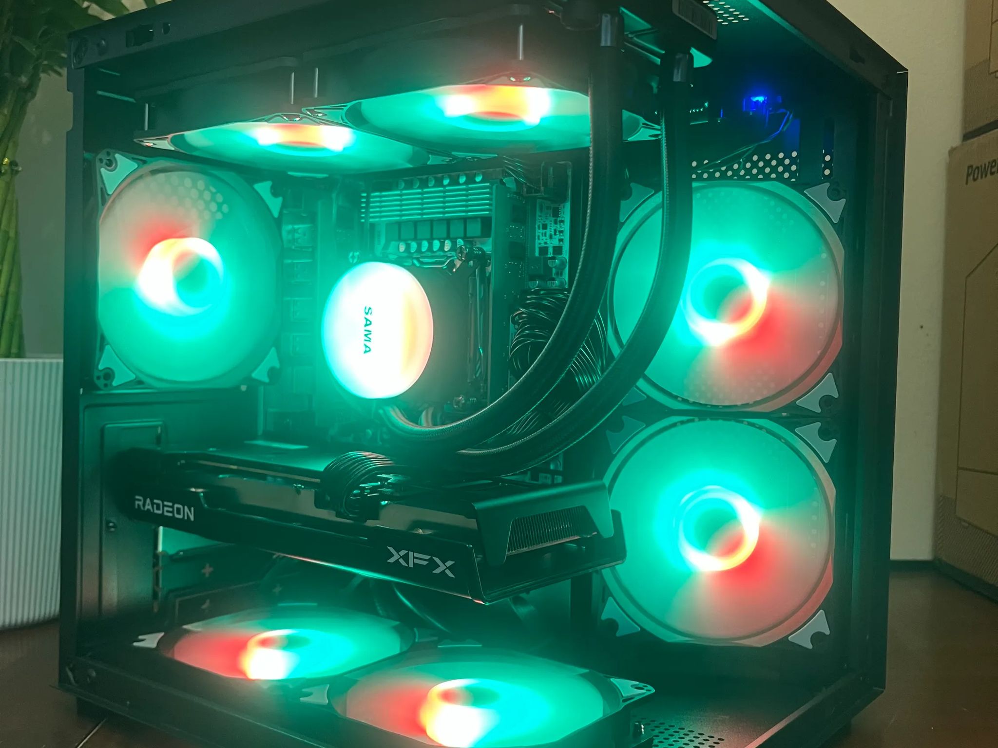Water Cooled Intel 10 Core White Gaming PC RX 6600 8GB 1tb SSD 16GB RAM WIFi WINDOWS 11 Pro