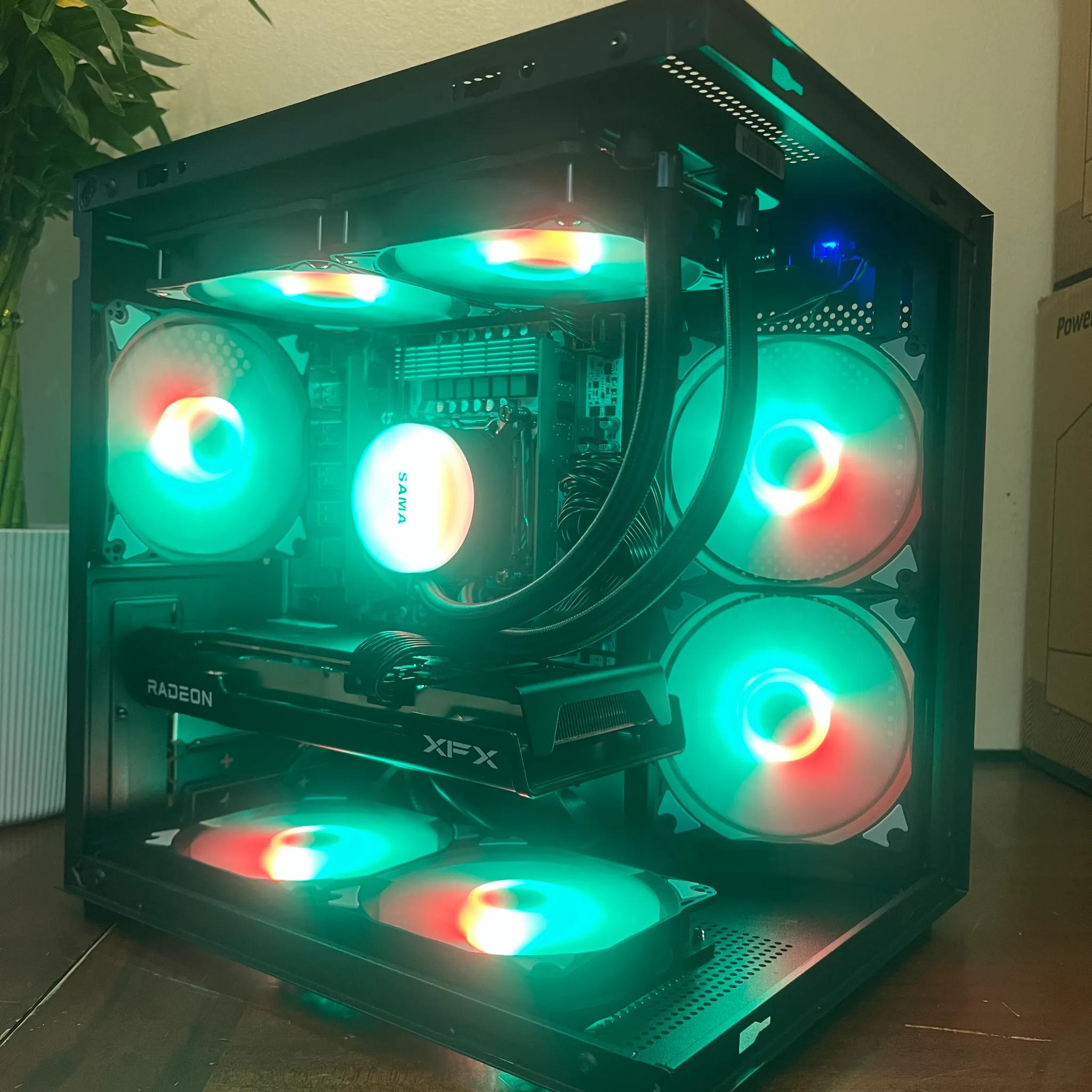 Water Cooled Intel 10 Core White Gaming PC RX 6600 8GB 1tb SSD 16GB RAM WIFi WINDOWS 11 Pro
