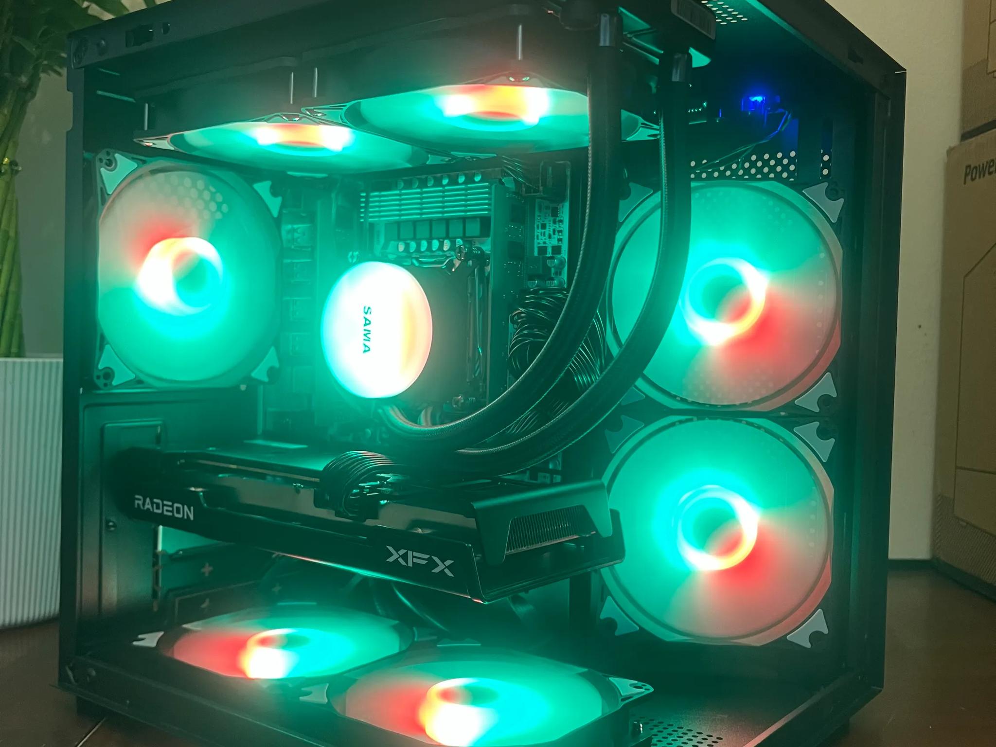 Water Cooled Intel 10 Core White Gaming PC RX 6600 8GB 1tb SSD 16GB RAM WIFi WINDOWS 11 Pro