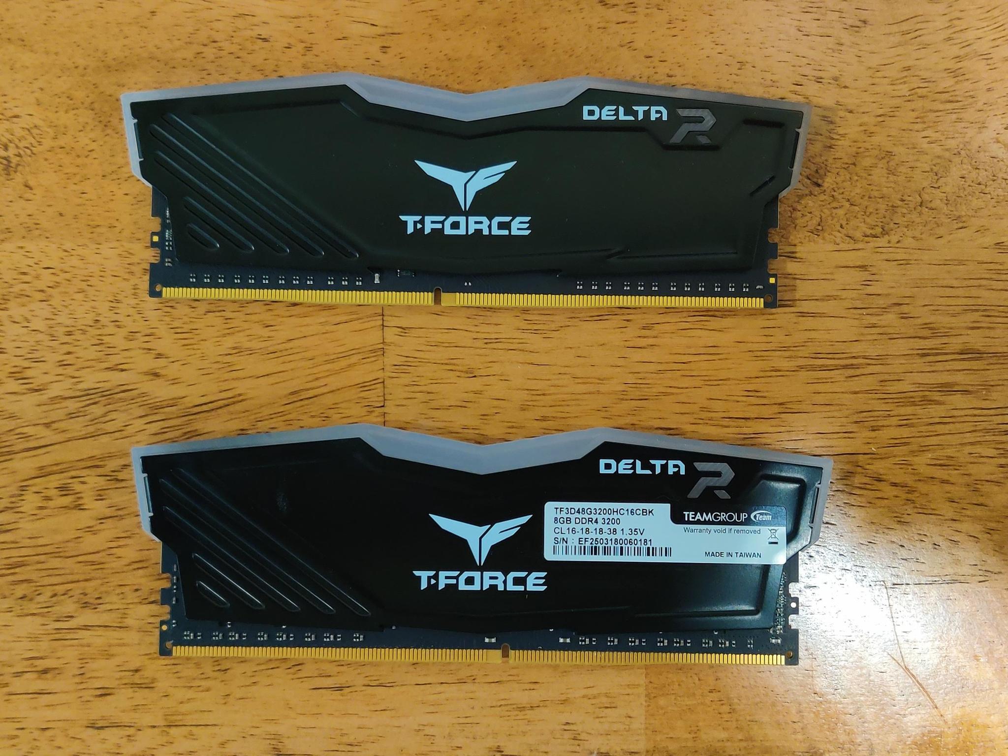 16GB DDR4 3200 TFORCE Delta RGB