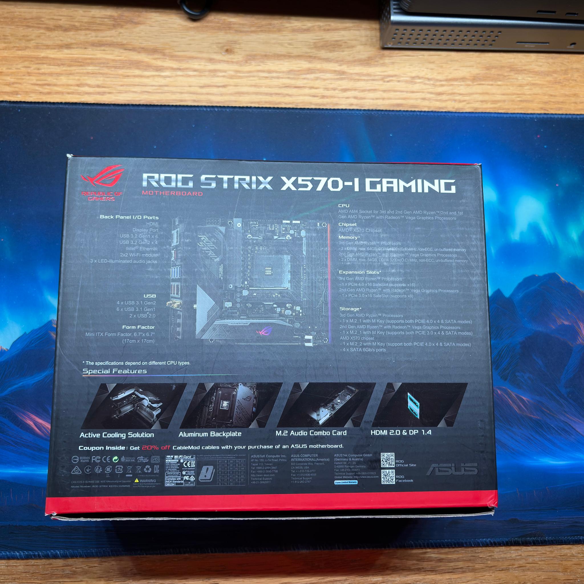 ASUS ROG Strix X570-I Gaming, X570 Mini-ITX Gaming Motherboard