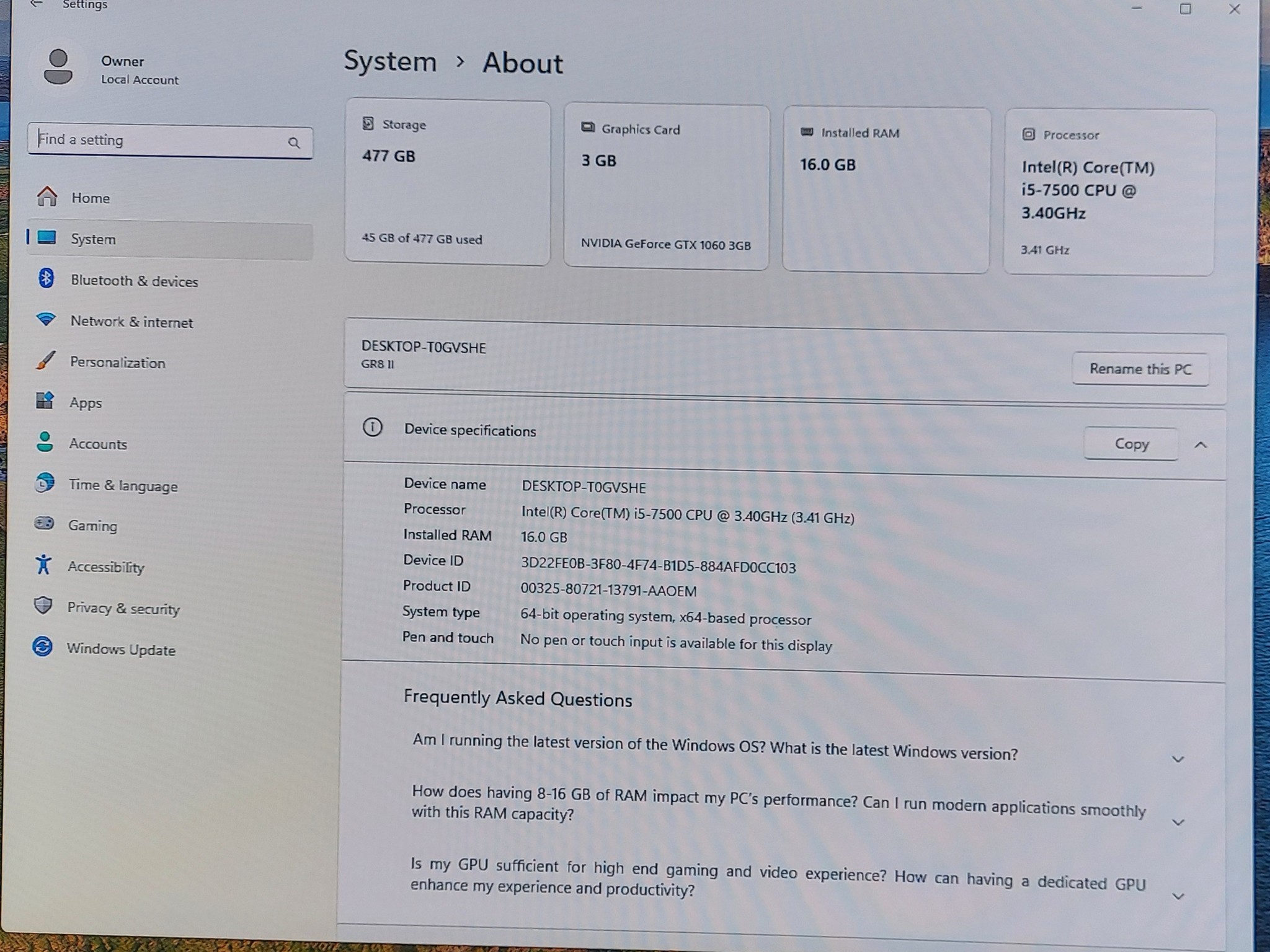 ASUS ROG GR8 II, GTX 1060, 16GB RAM, i5-7500