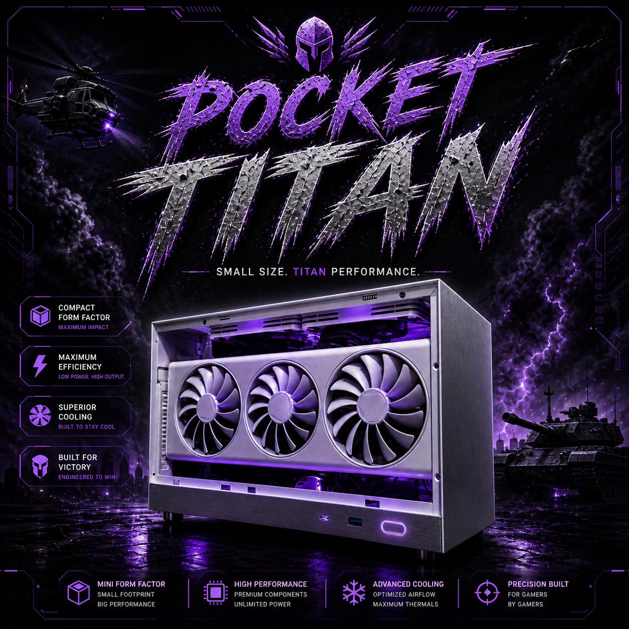 ⚪️🤏"Pocket Titan"🤏⚪️| 1440p/4k Gaming | RX 6900XT | R7 5800X | 16GB DDR4 | 1tb SSD | WiFi