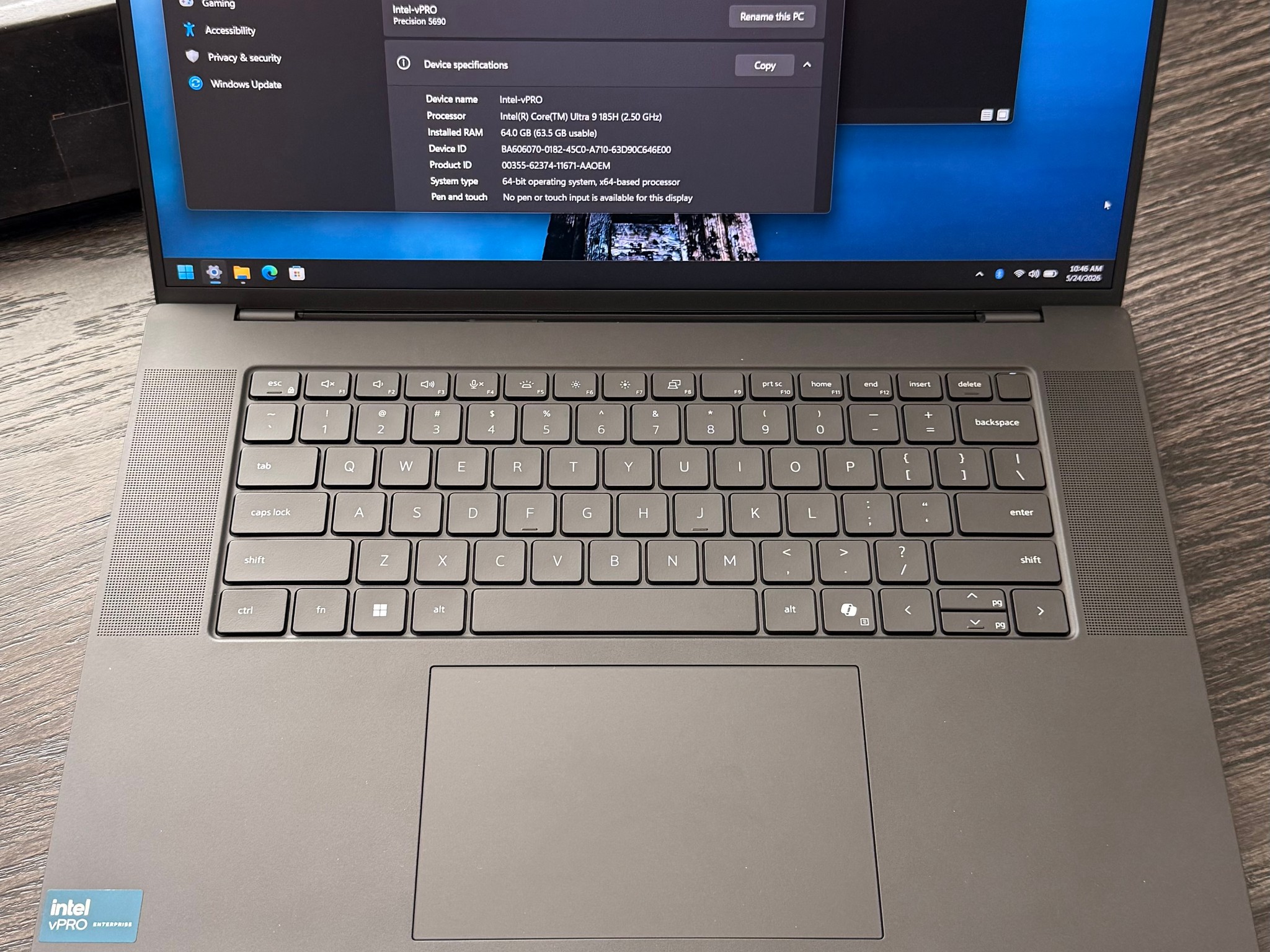 Dell Precision 5690 16” (Intel Core Ultra 9 185H vPRO, 64GB LPDDR5X, 1TB NVME, Nvidia RTX 2000 8GB)