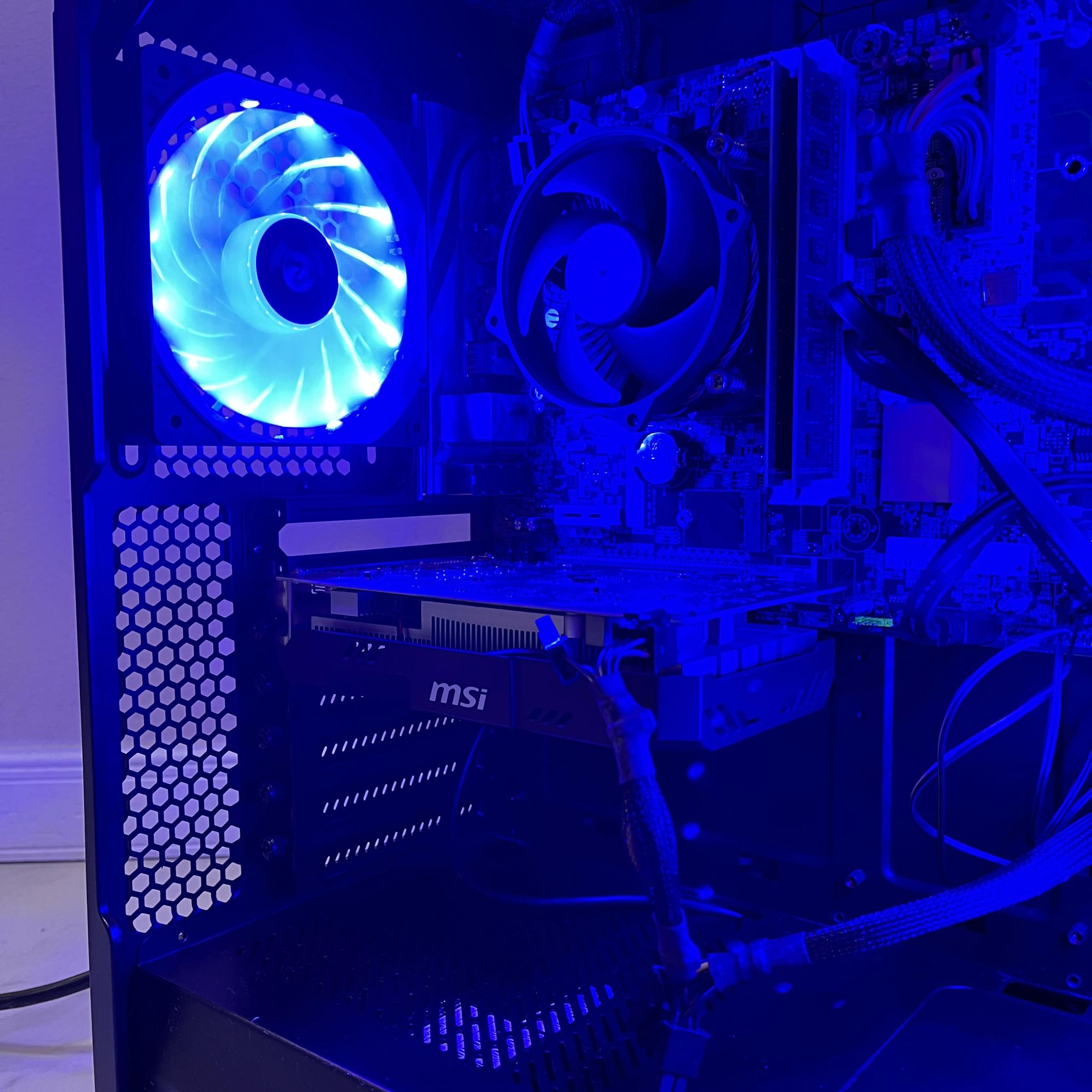 🔥🖥️ Budget Gaming PC – RGB Case, Intel i5-6500, NVIDIA GTX 1650 4GB, 1TB Storage & 16 GB RAM🔵🔥