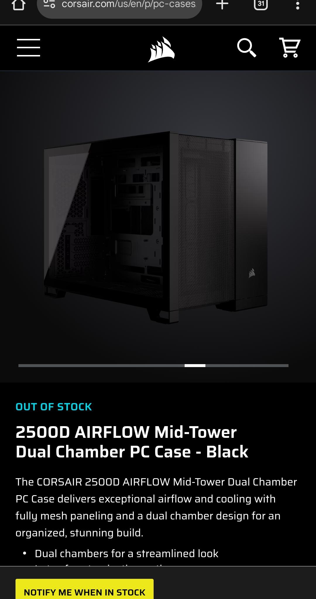 Corsair 2500d airflow