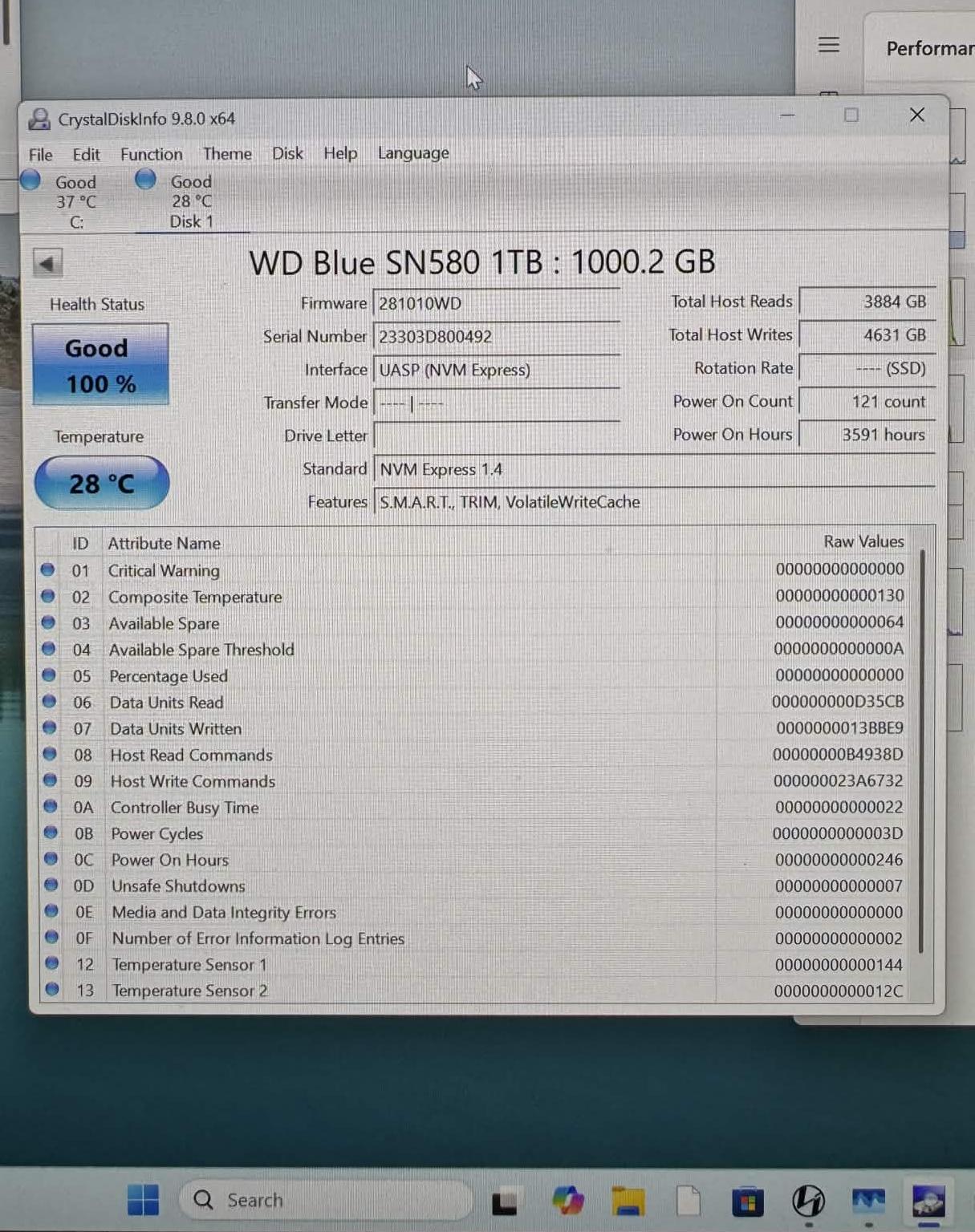 WD Blue SN580 1TB NVMe M.2 SSD