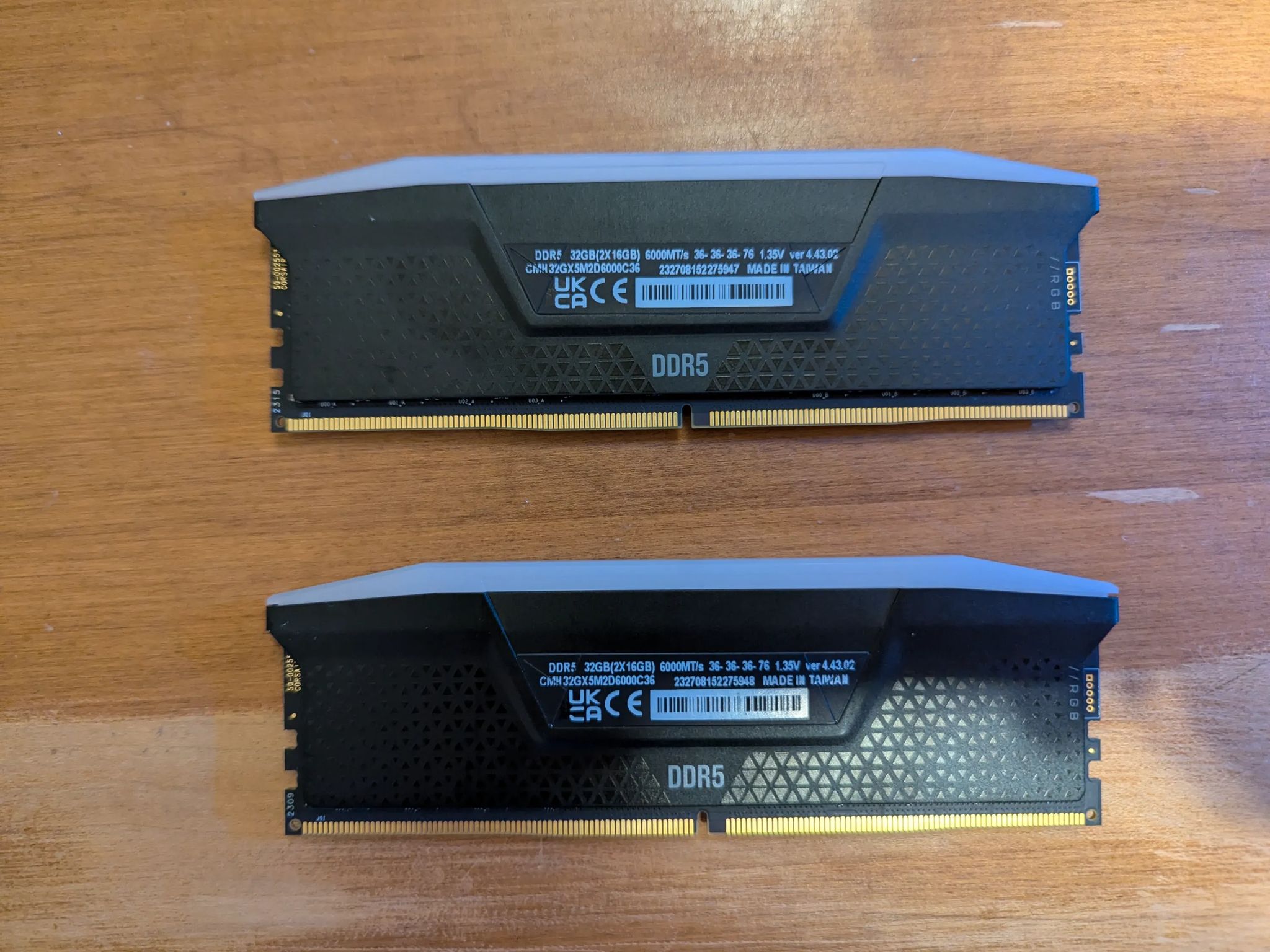 32GB DDR5 Corsair RGB Ram 2x16