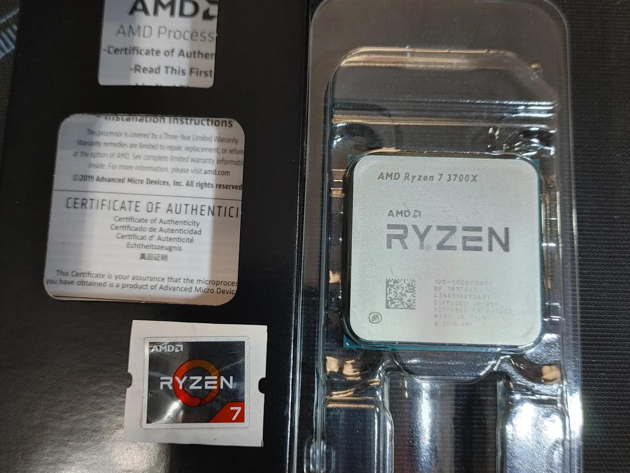 **Gently USED** AMD RYZEN 7 3700x AM4 Processor 8 core/16 Thread