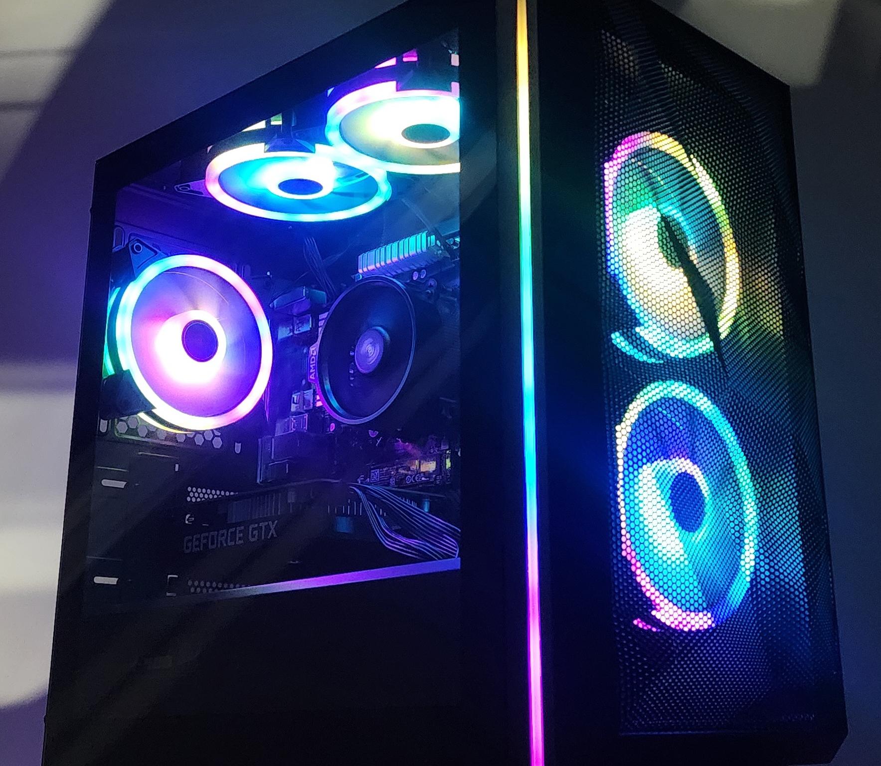 Gaming PC Ryzen 7 2700X 16GB RAM 256GB SSD + 1TB HDD GTX 1650 SUPER 4GB Windows 11 Computer