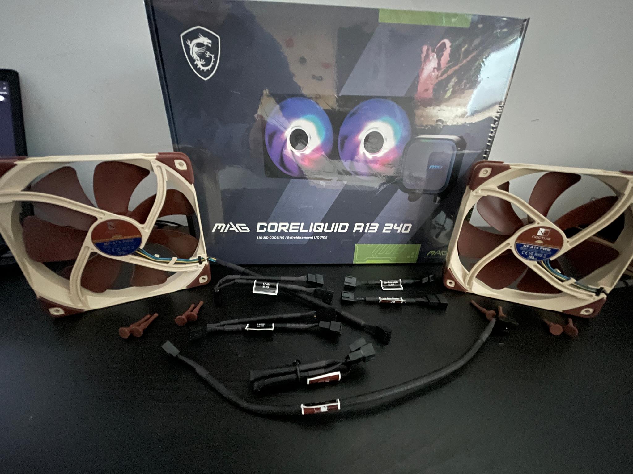 MSI A13 240mm AIO Cooler and Noctua 140mm fans