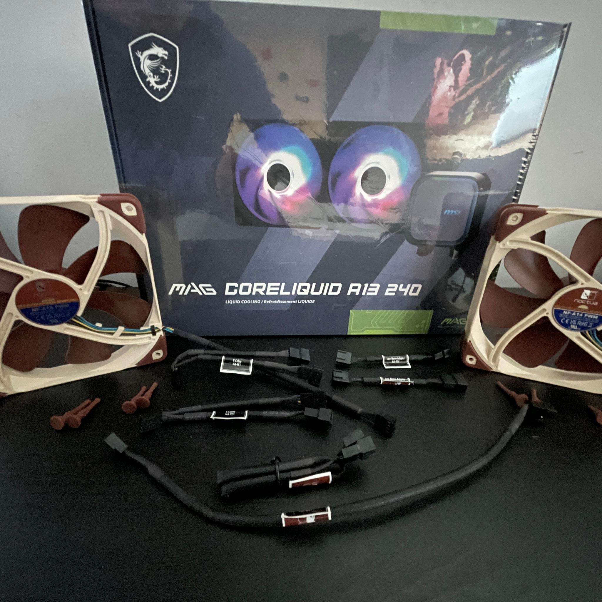 MSI A13 240mm AIO Cooler and Noctua 140mm fans