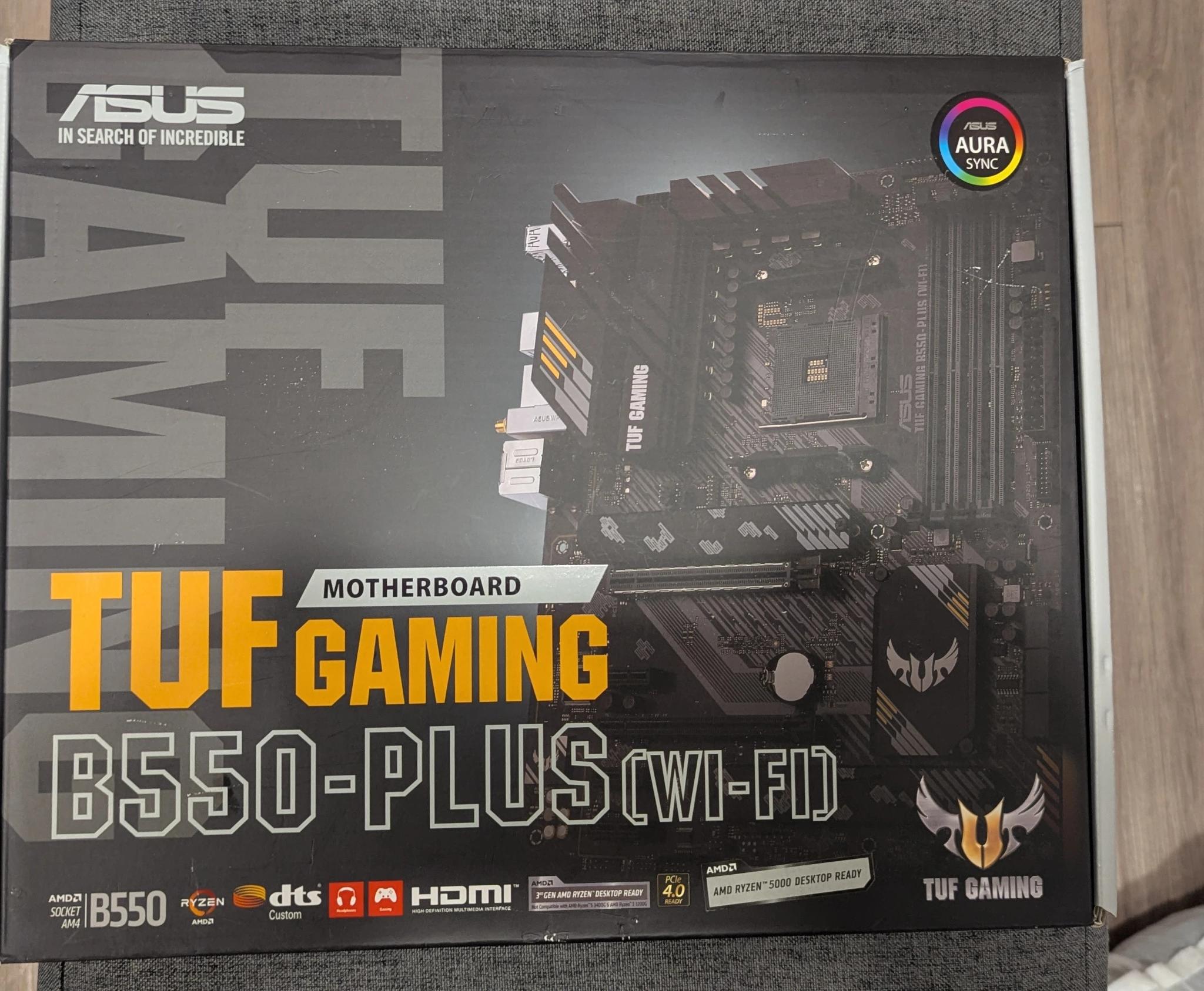 Asus TUF B-550 PLUS Gamng WIFI and 64GB DDR 4 Corsair Vengance RGB PRO