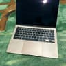 2020 Apple MacBook M1 Air 13" A2337 Gold Laptop M1 256GB Cracked Screen/ICloud Locked
