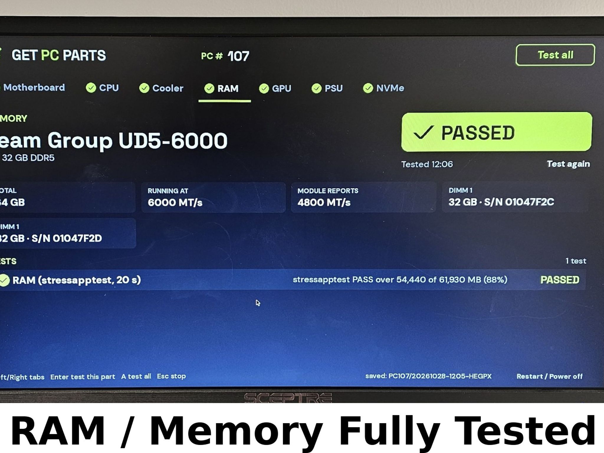 64GB DDR5 (2x32GB) CL38 6000MT/s TEAMGROUP T-FORCE DELTA RGB