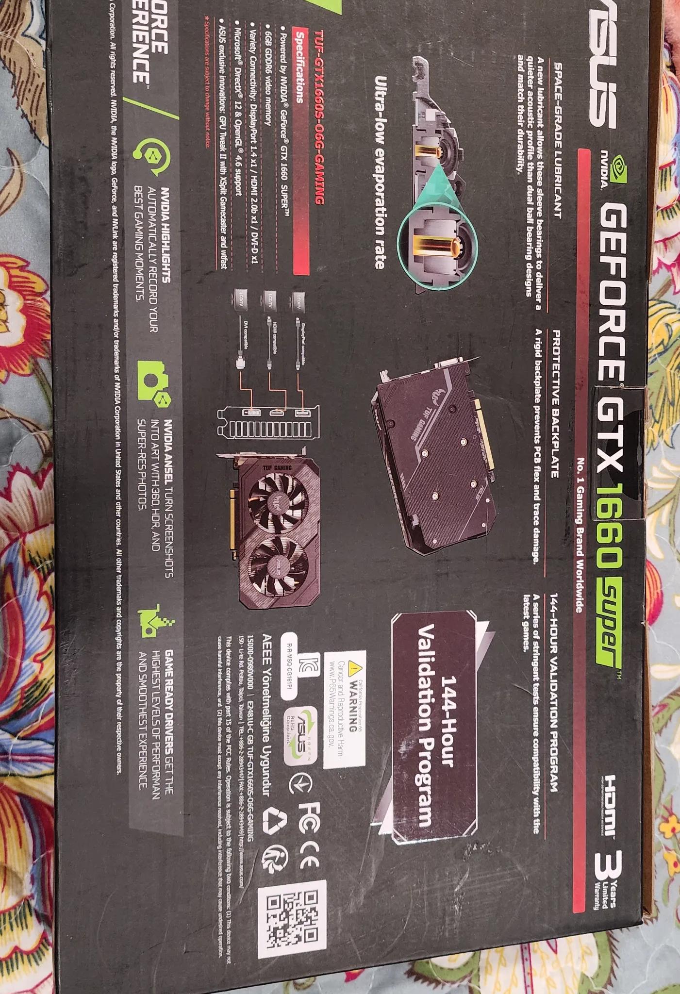 ASUS GeForce GTX 1660 TUF Super Overclocked 6GB GDDR6 Gaming Graphics Card GPU