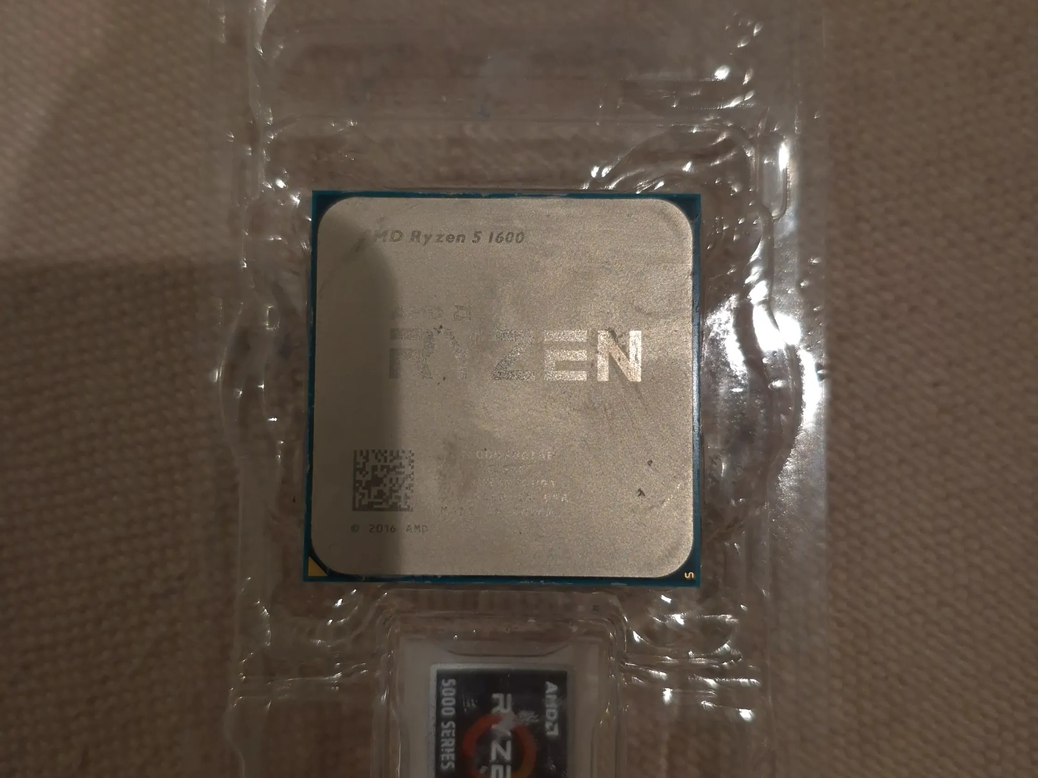 Ryzen 5 1600 with amd stock cooler (not pictured)