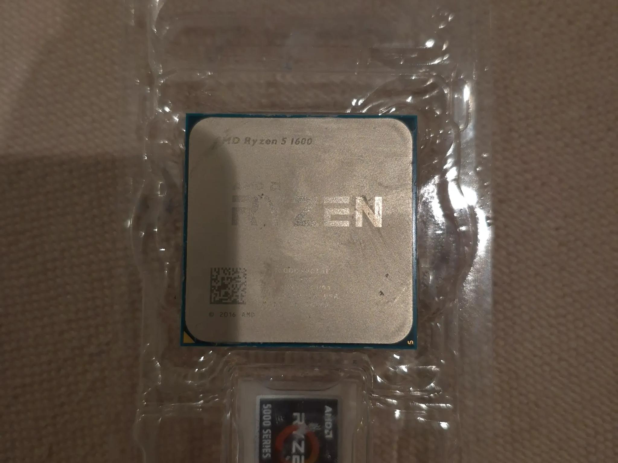 Ryzen 5 1600 with amd stock cooler (not pictured)