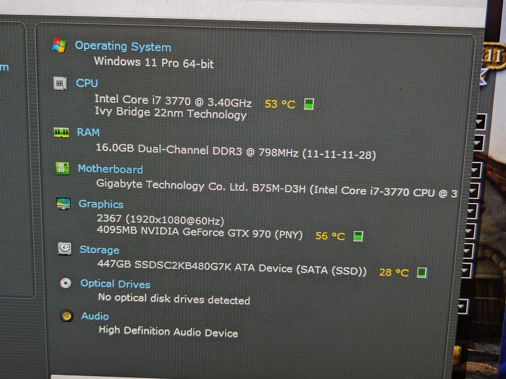 STARTER SYSTEM | WiFi, Win11, i7-3770, 16GB RAM, GTX 970, 480GB SSD