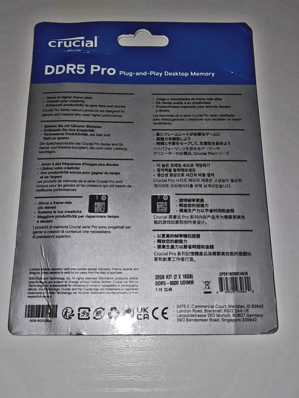 Crucial Pro DDR5 32GB [ 2 x 16GB | 6000Mhz ]