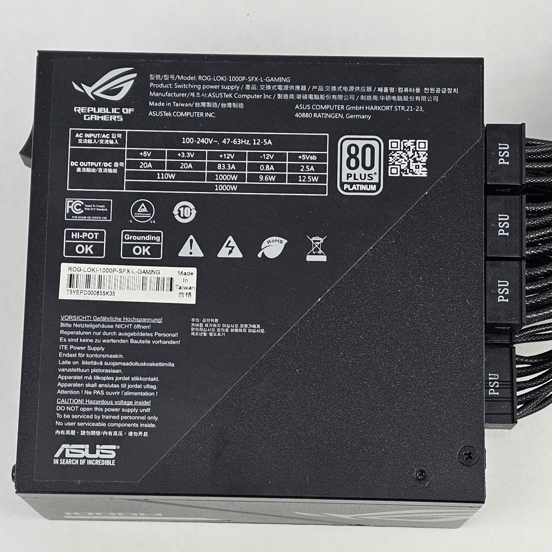 1000 Watt PSU ASUS ROG Loki SFX-L Power Supply