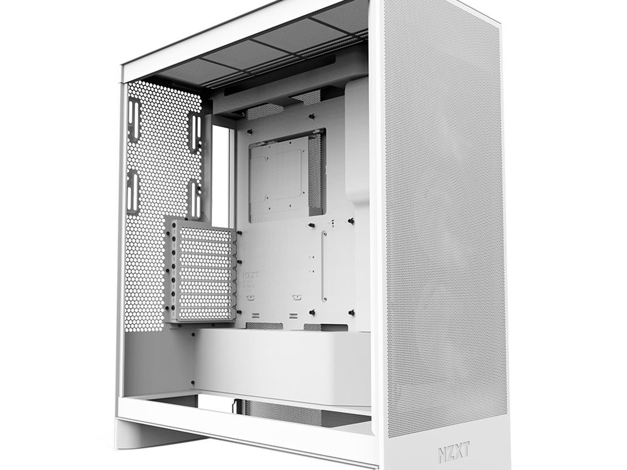 NEW NZXT H7 Flow Tempered Glass ATX Mid-Tower Computer Case - White Color