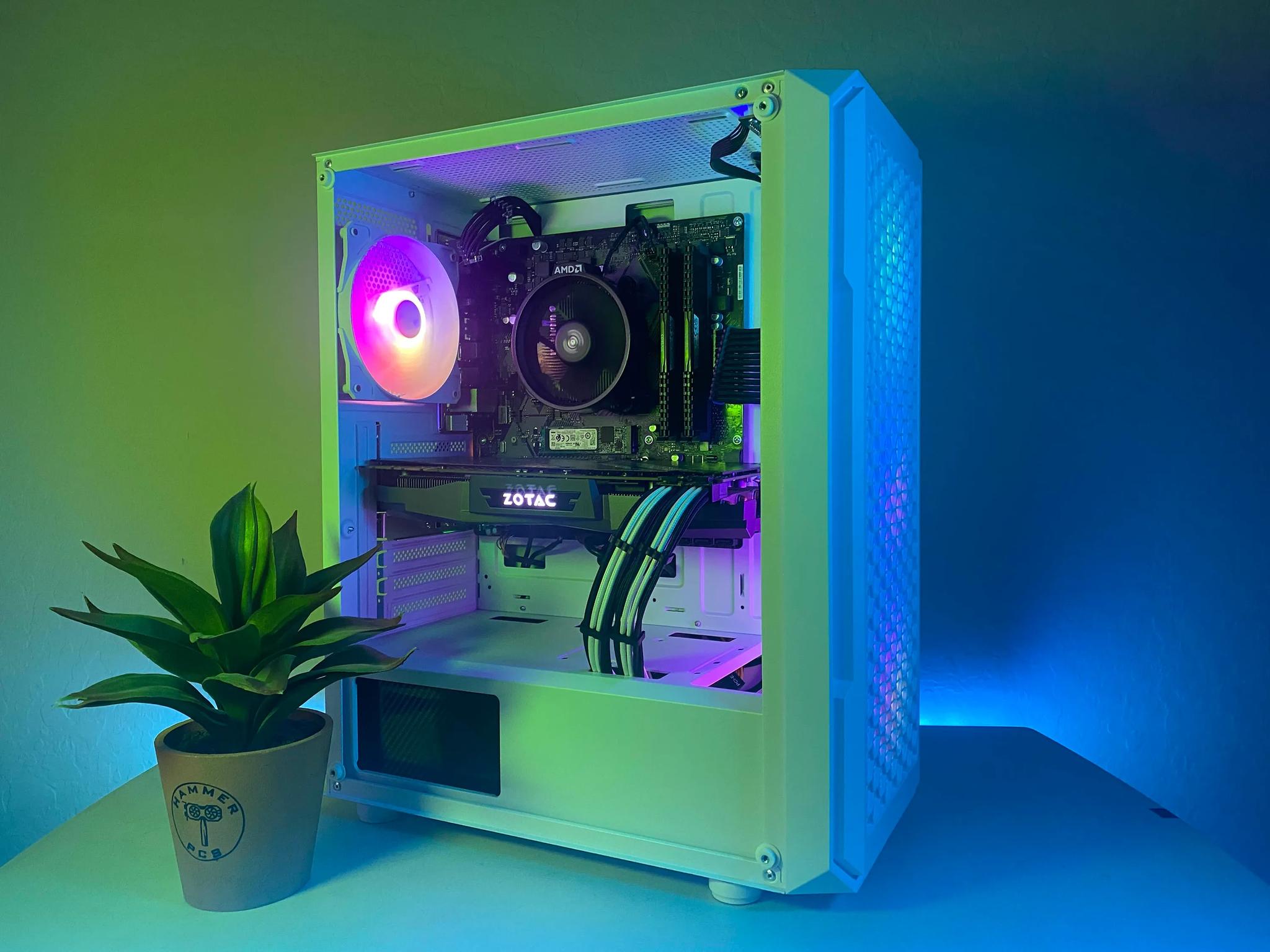 🧊Custom Built White RGB Gaming PC🧊| GTA 1070 Ti, Ryzen 5, Win11, 1TB SSD | Fortnite, CoD, more!