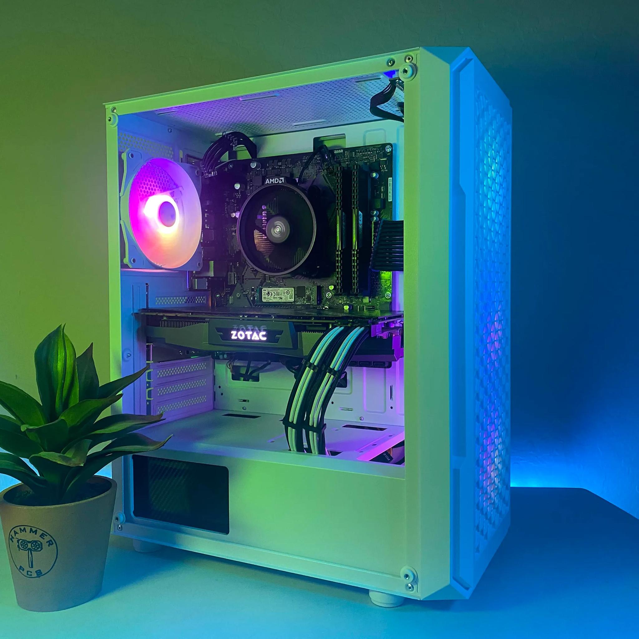 🧊Custom Built White RGB Gaming PC🧊| GTA 1070 Ti, Ryzen 5, Win11, 1TB SSD | Fortnite, CoD, more!