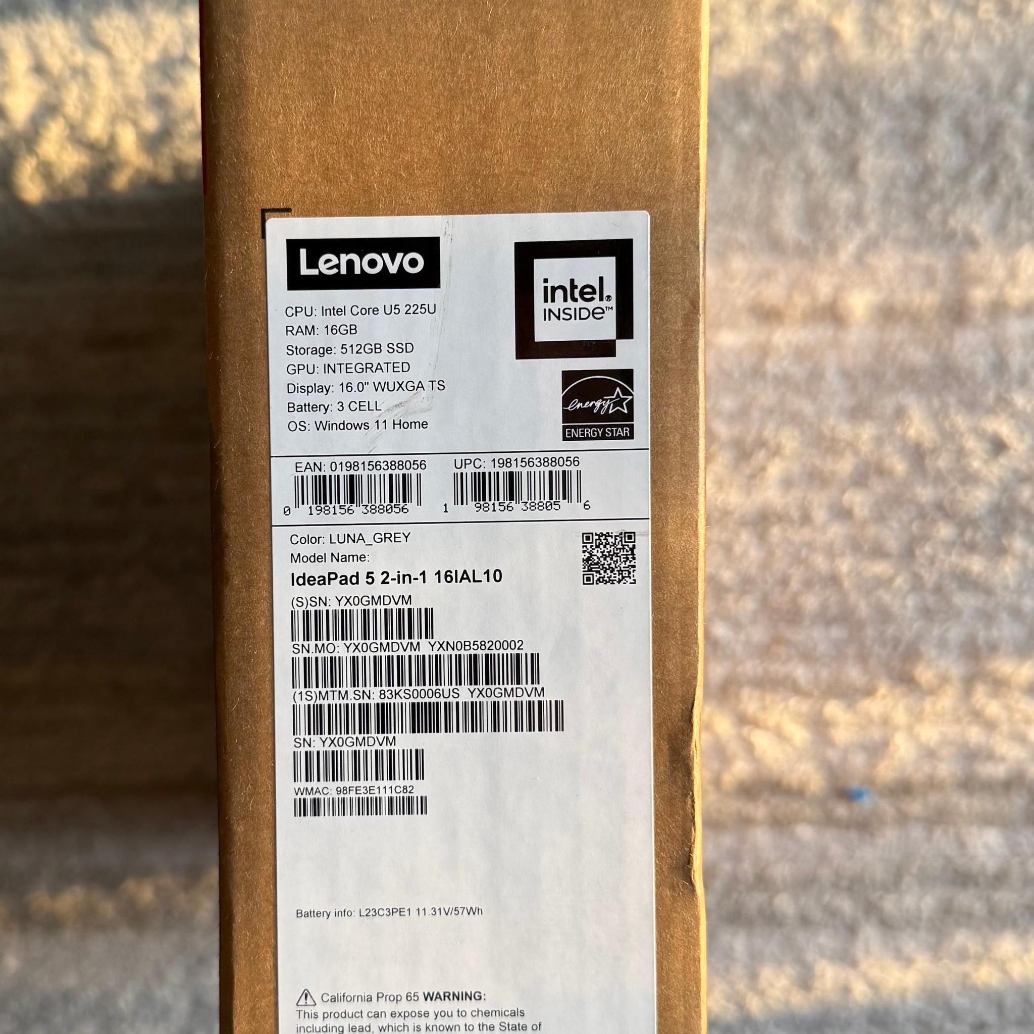 Lenovo IdeaPad 5 2‑in‑1 16IAL10 | i5‑1235U | 16GB RAM | 512GB SSD | 16” WUXGA Touch