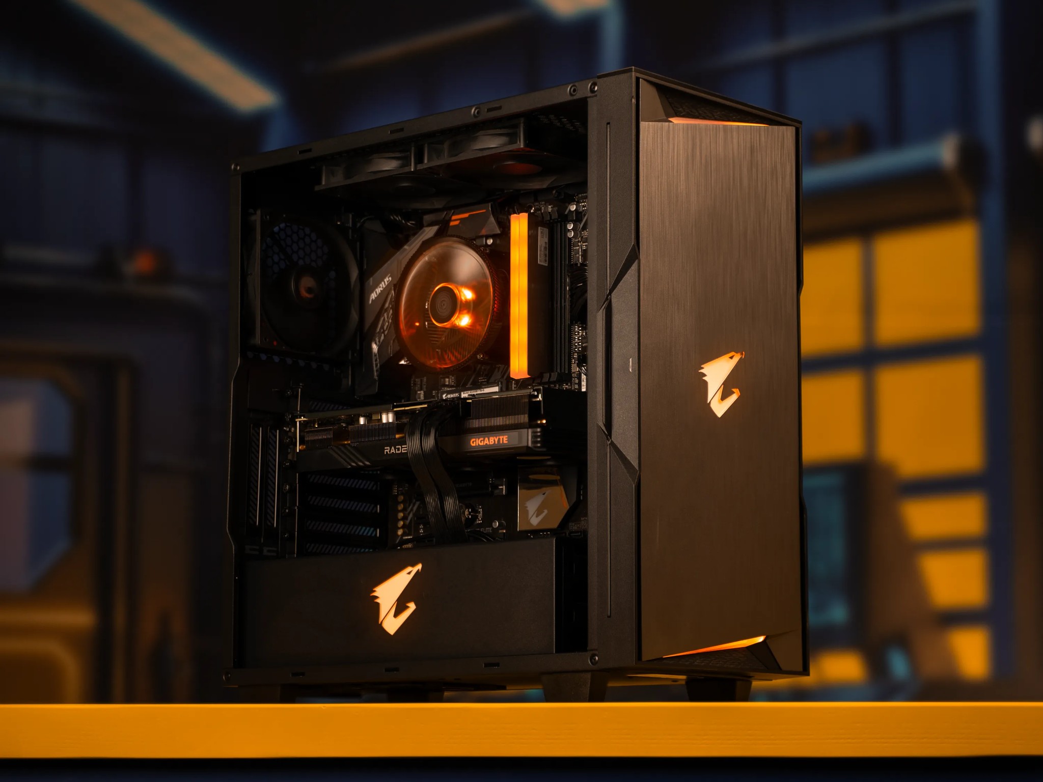 “GigaWhat” RX 7600 XT Ryzen 7 16GB Windows 11 Pro 1TB Gaming PC Powerhouse