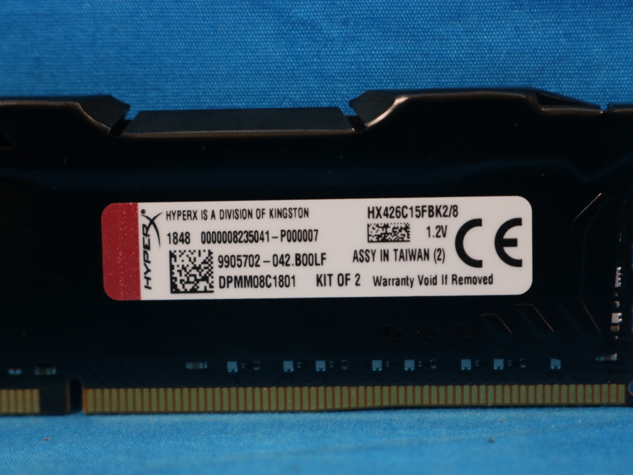 Kingston HyperX Fury 8GB (2x4GB) DDR4 2666MHz CL15 1.2V Desktop RAM HX426C15FBK2/8